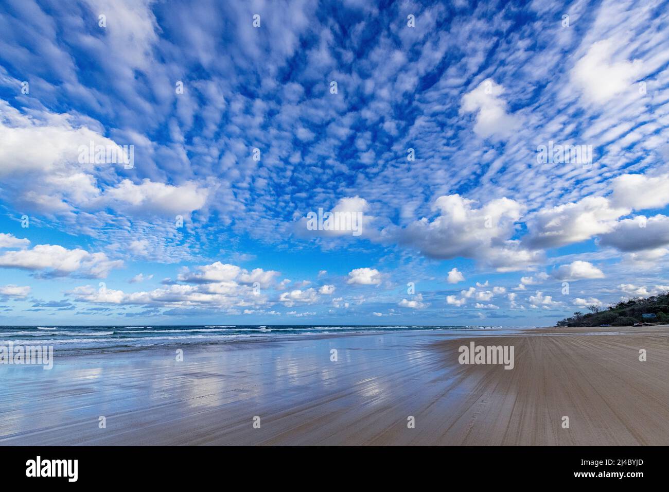 75 km de plage sur Fraser Island, Queensland, Australie Banque D'Images