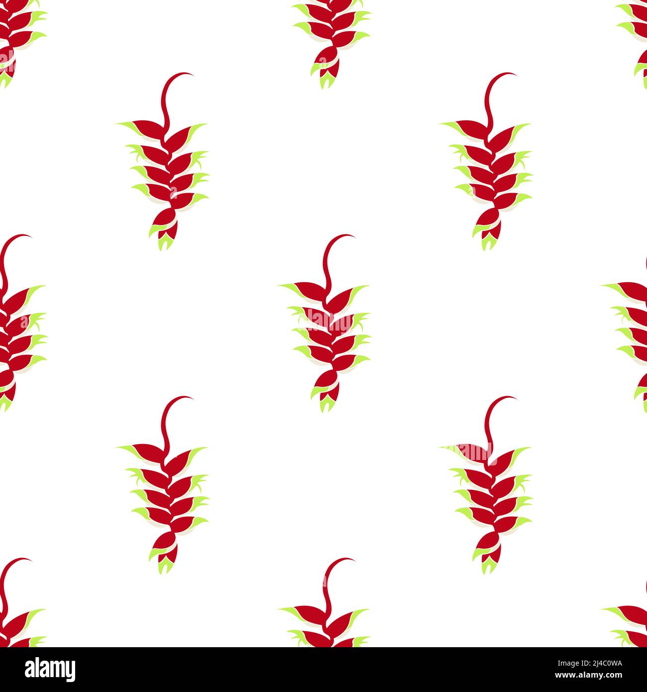 Belle fleur rouge avec des nuances de vert jaune isolé sur fond blanc est dans le motif sans couture - illustration vectorielle Illustration de Vecteur