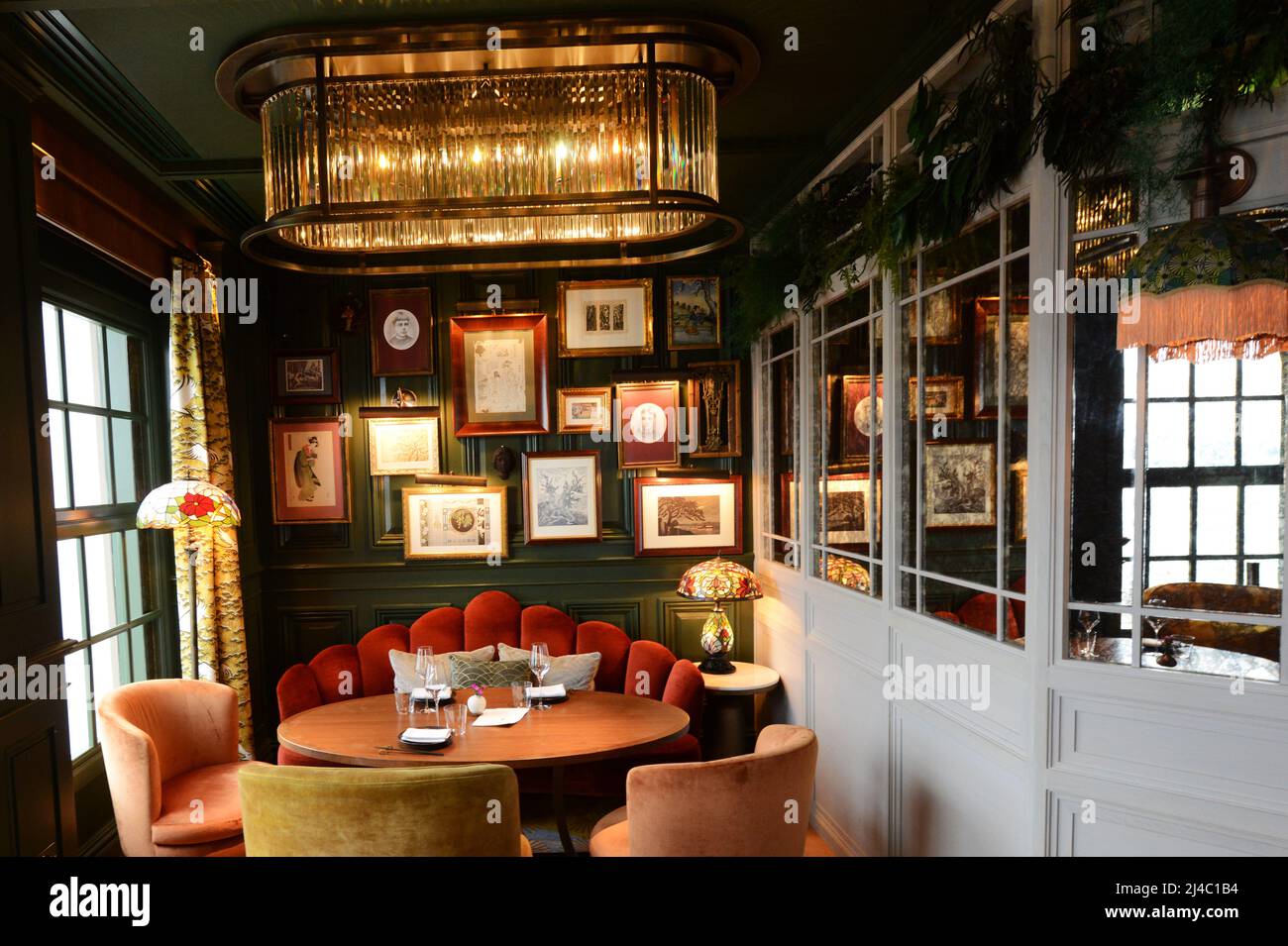 Le magnifique bar Aubrey de l'hôtel Mandarin Oriental de Hong Kong. Banque D'Images