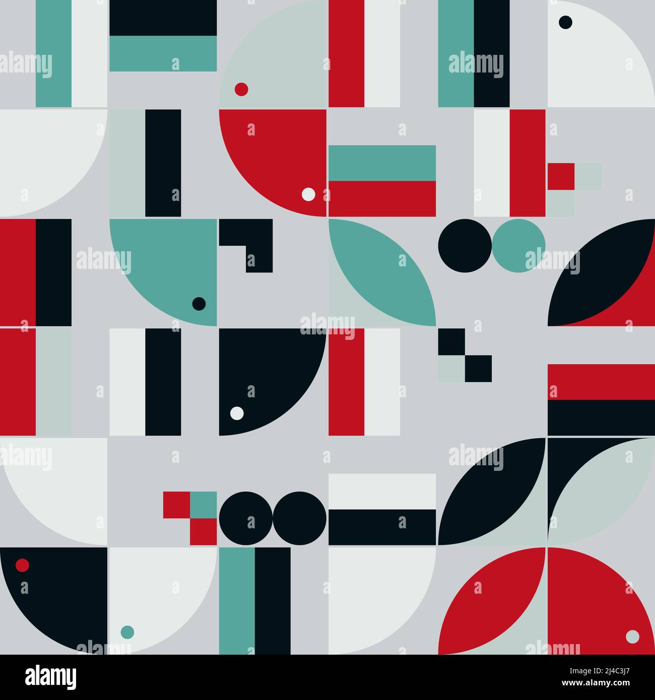 Œuvres d'art abstraites inspirées de Bauhaus, composées d'éléments de conception vectoriels et de formes géométriques audacieuses pour affiches, couvertures, œuvres d'art, présentations, imprimés, tissu, wal Illustration de Vecteur