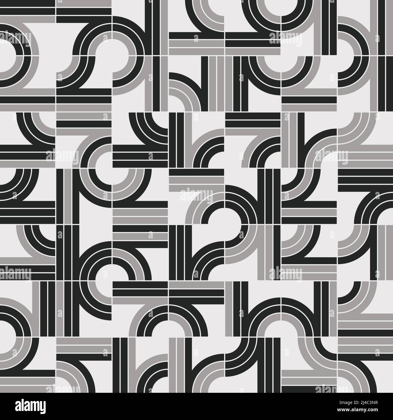 Illustrations vectorielles abstraites modernes composées de diverses formes géométriques simples et d'éléments graphiques monochromes utiles pour l'affiche, la couverture, l'art, la présentation, Illustration de Vecteur