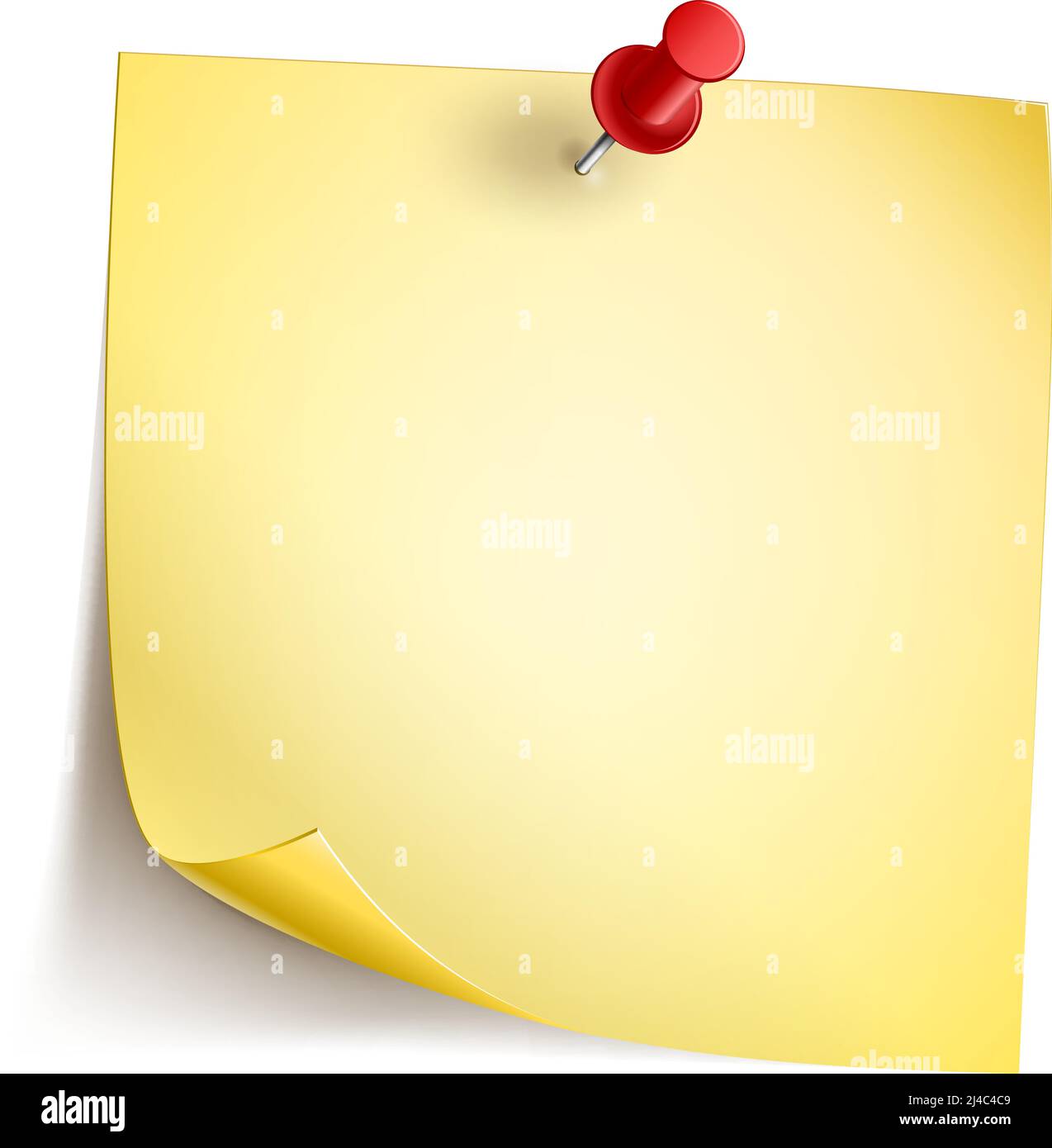 Papier note vectoriel avec épingle sur fond blanc. EPS et rendu modifiables au format JPG Illustration de Vecteur