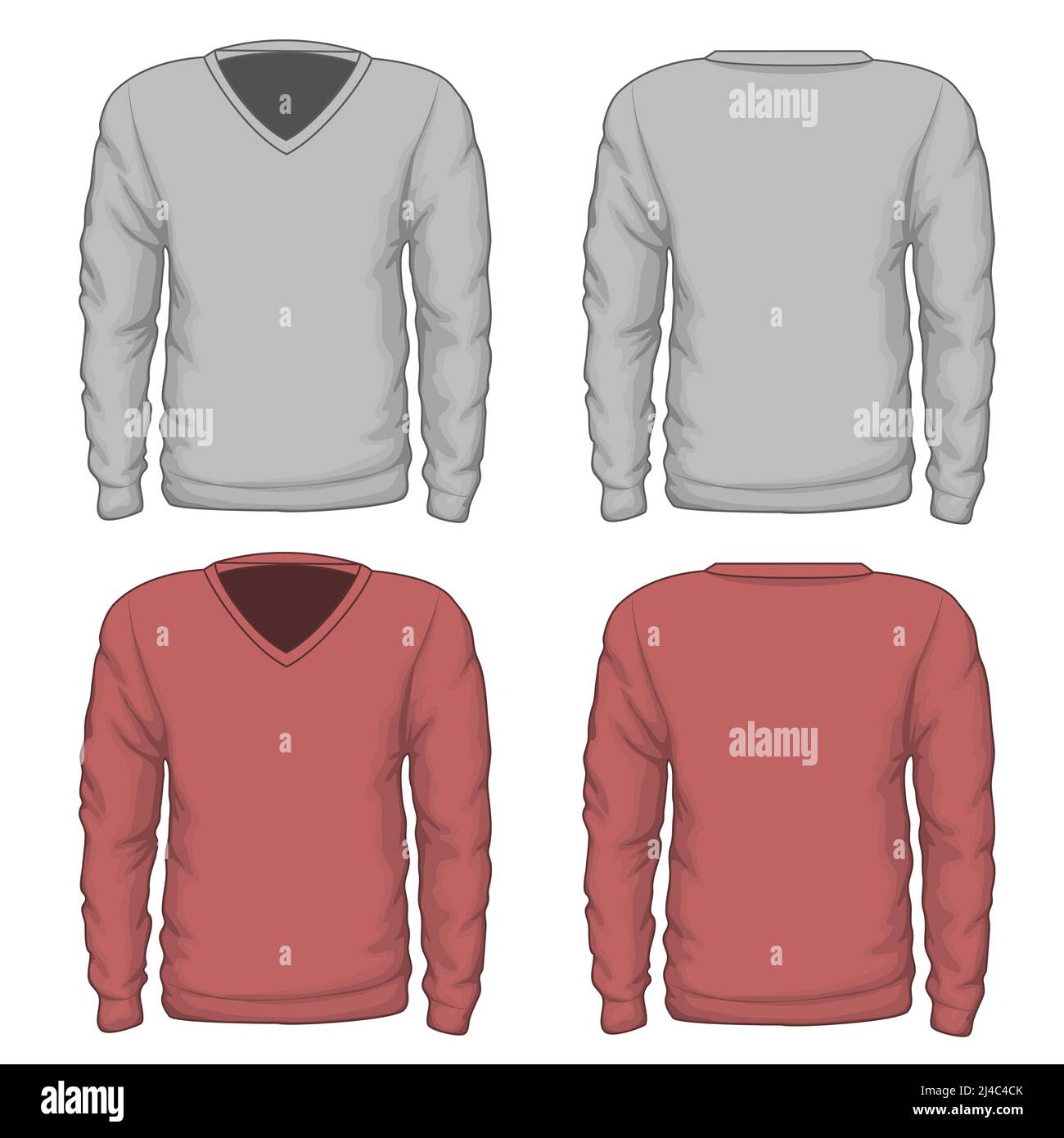 Sweat-shirt décontracté à col en V pour hommes. Vêtements de mode, vêtements textiles, illustration vectorielle. Sweat-shirt vectoriel à col en V ou sweat-shirt Vector pour Homme Illustration de Vecteur