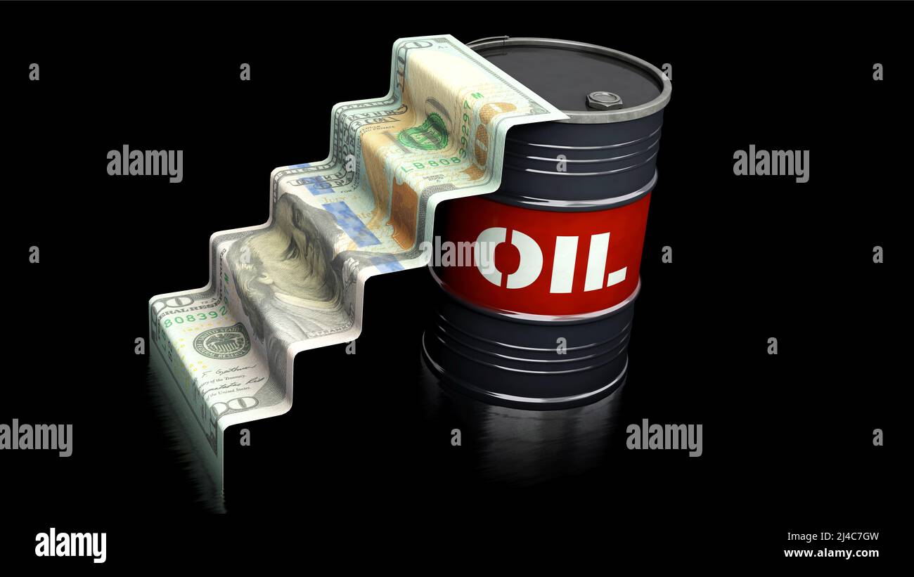 Pétrodollar - le prix du pétrole augmente Banque D'Images