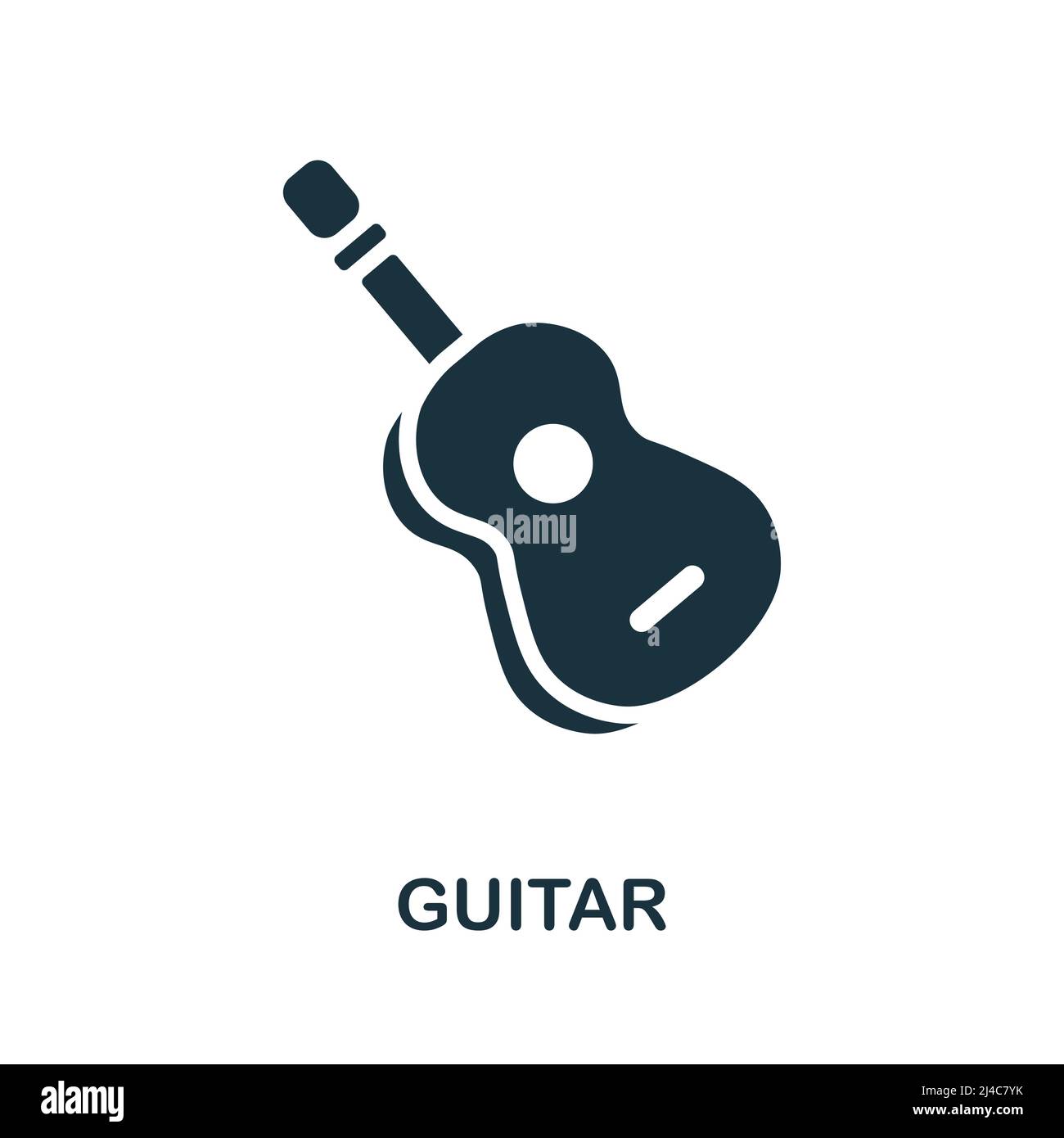Icône de guitare. Élément simple de la collection d'instruments de musique. Icône Creative Guitar pour la conception web, les modèles, les infographies et plus encore Illustration de Vecteur