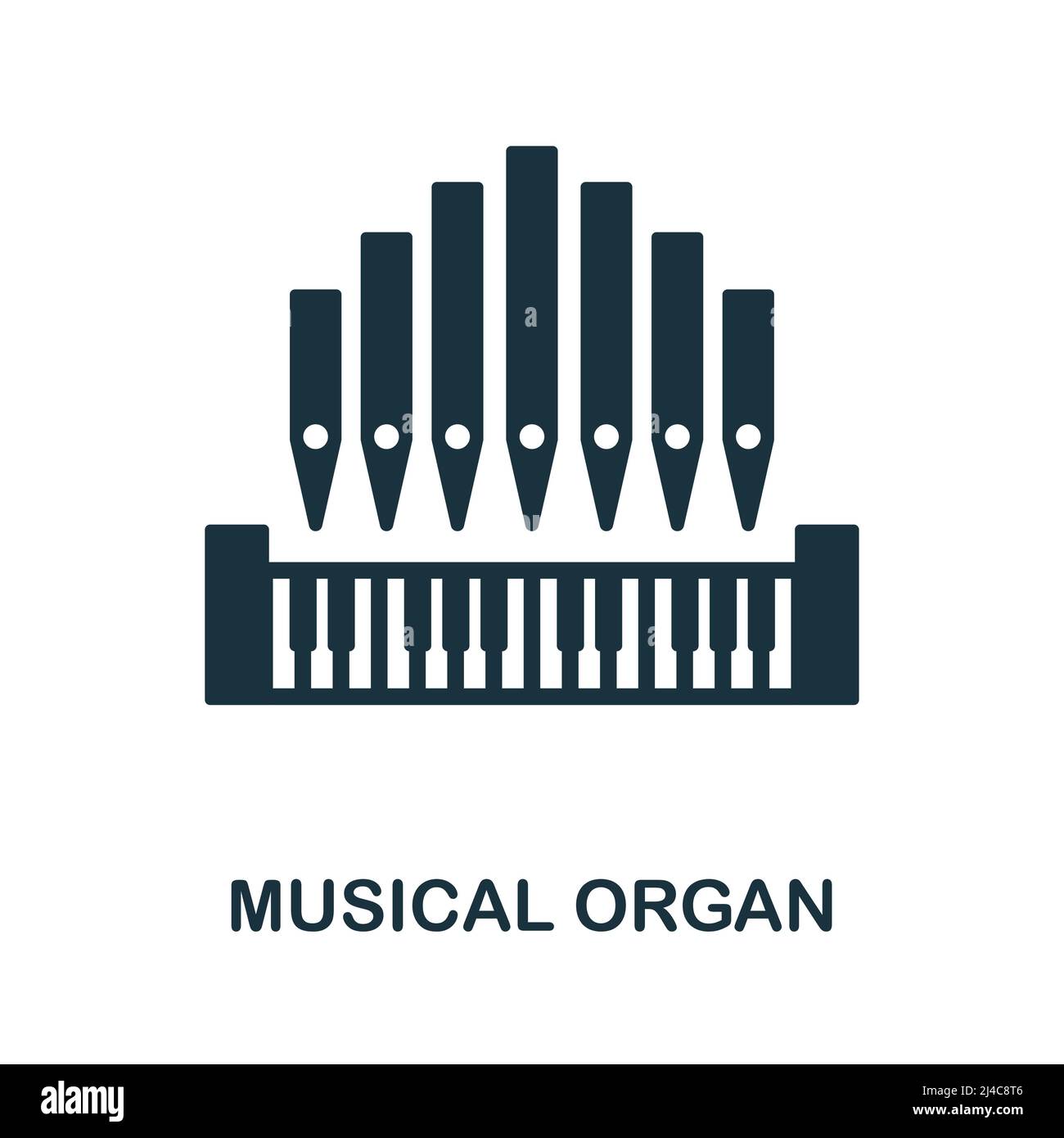 Icône organe musical. Élément simple de la collection d'instruments de musique. Icône Creative musical Organ pour la conception Web, les modèles, les infographies et bien plus encore Illustration de Vecteur