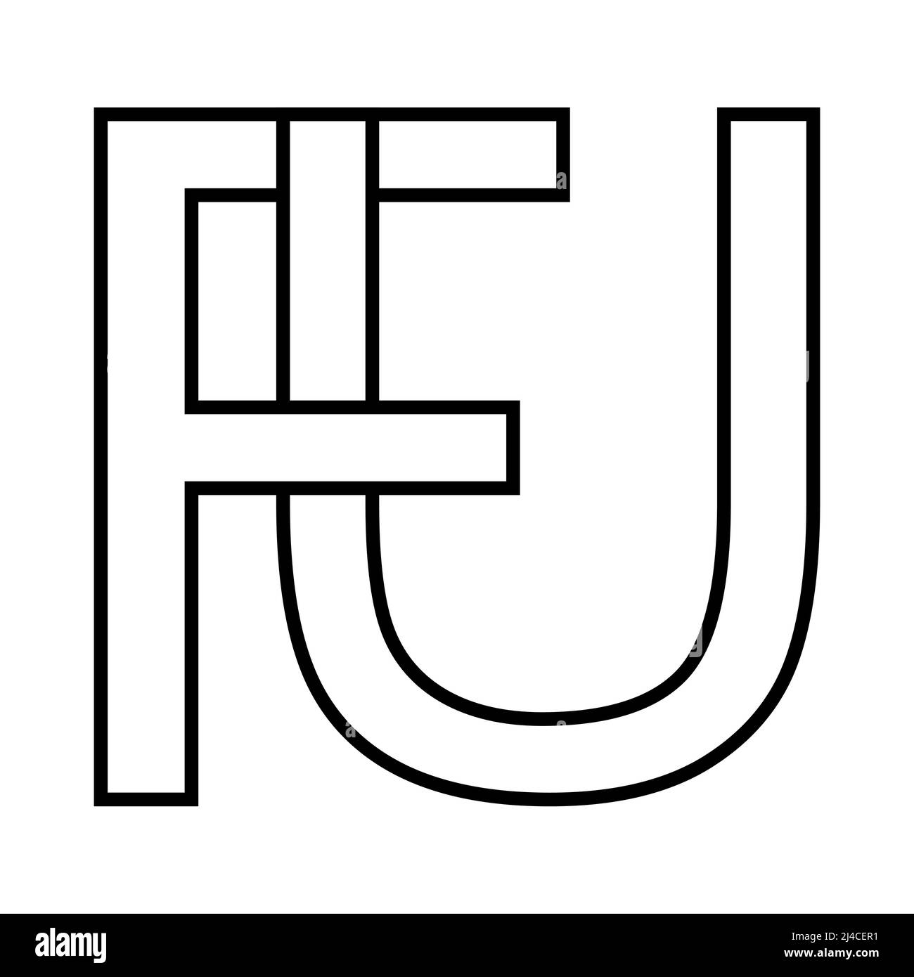 Logo, icône Fu uf, lettres entrelacées nft fu f u Illustration de Vecteur