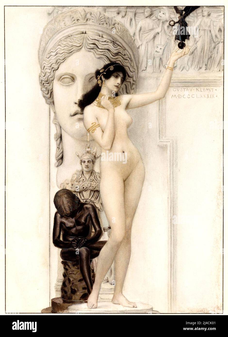 Gustav Klimt - allégorie de Sculpture - 1889 Banque D'Images