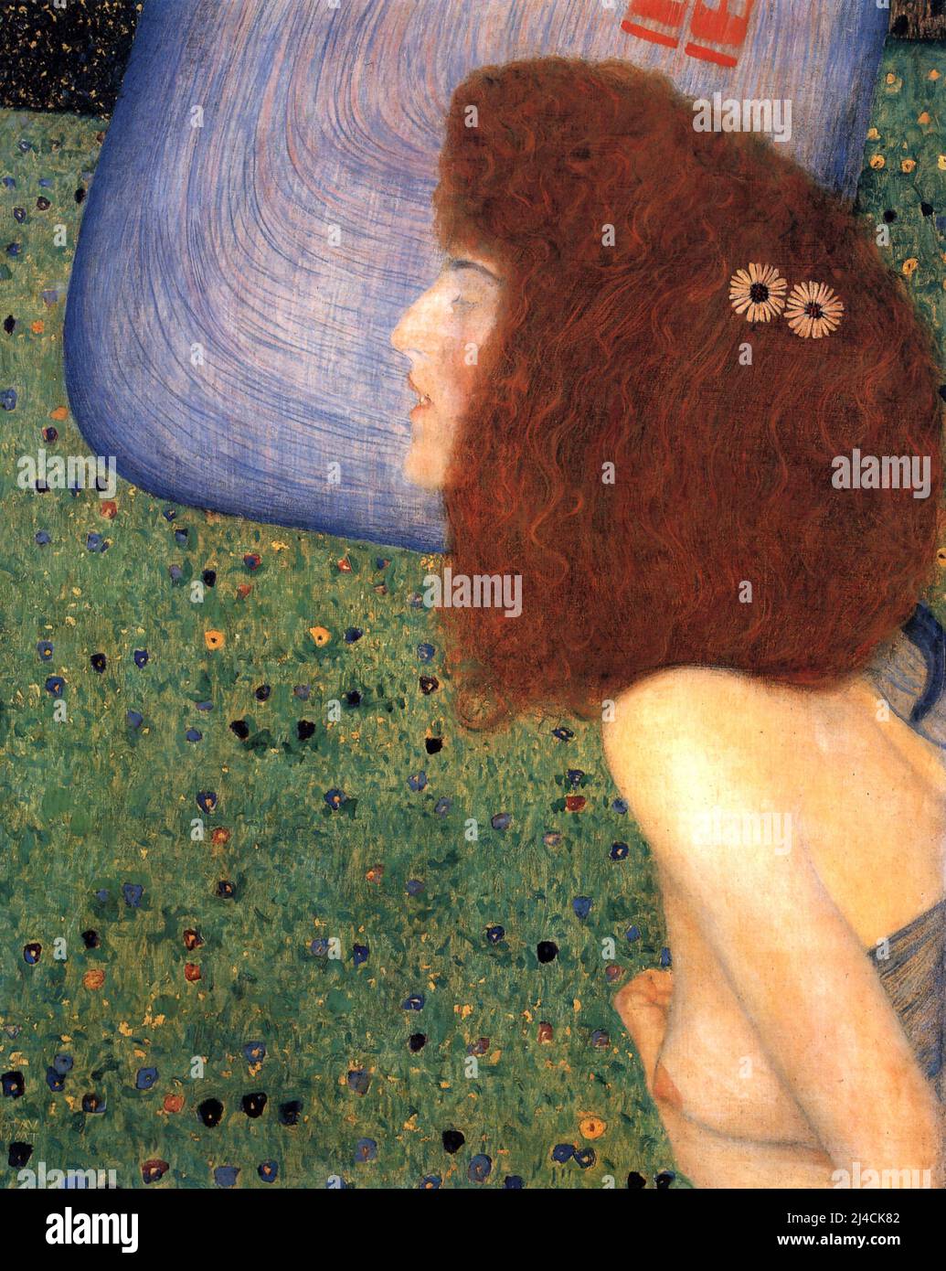 Gustav Klimt - fille au voile bleu - c 1903 Banque D'Images