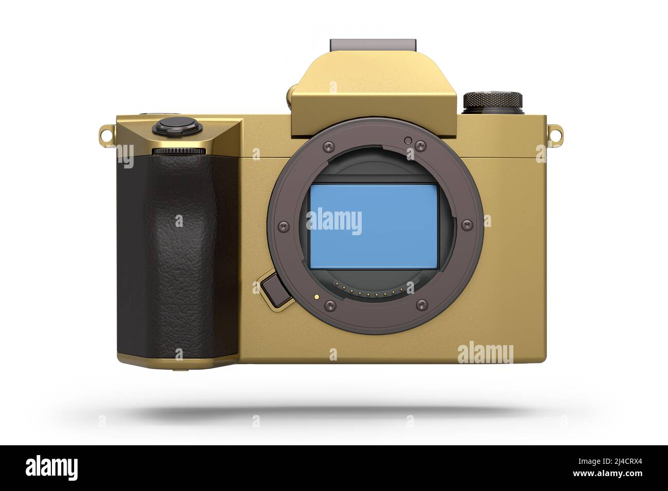 Concept d'or appareil photo reflex numérique inexistant isolé sur fond blanc. Rendu 3D et illustration de matériel photographique professionnel pour diffusion en direct Banque D'Images Concept d'or appareil photo reflex numérique inexistant isolé sur fond blanc. Rendu 3D et illustration de matériel photographique professionnel pour diffusion en direct Banque D'Images