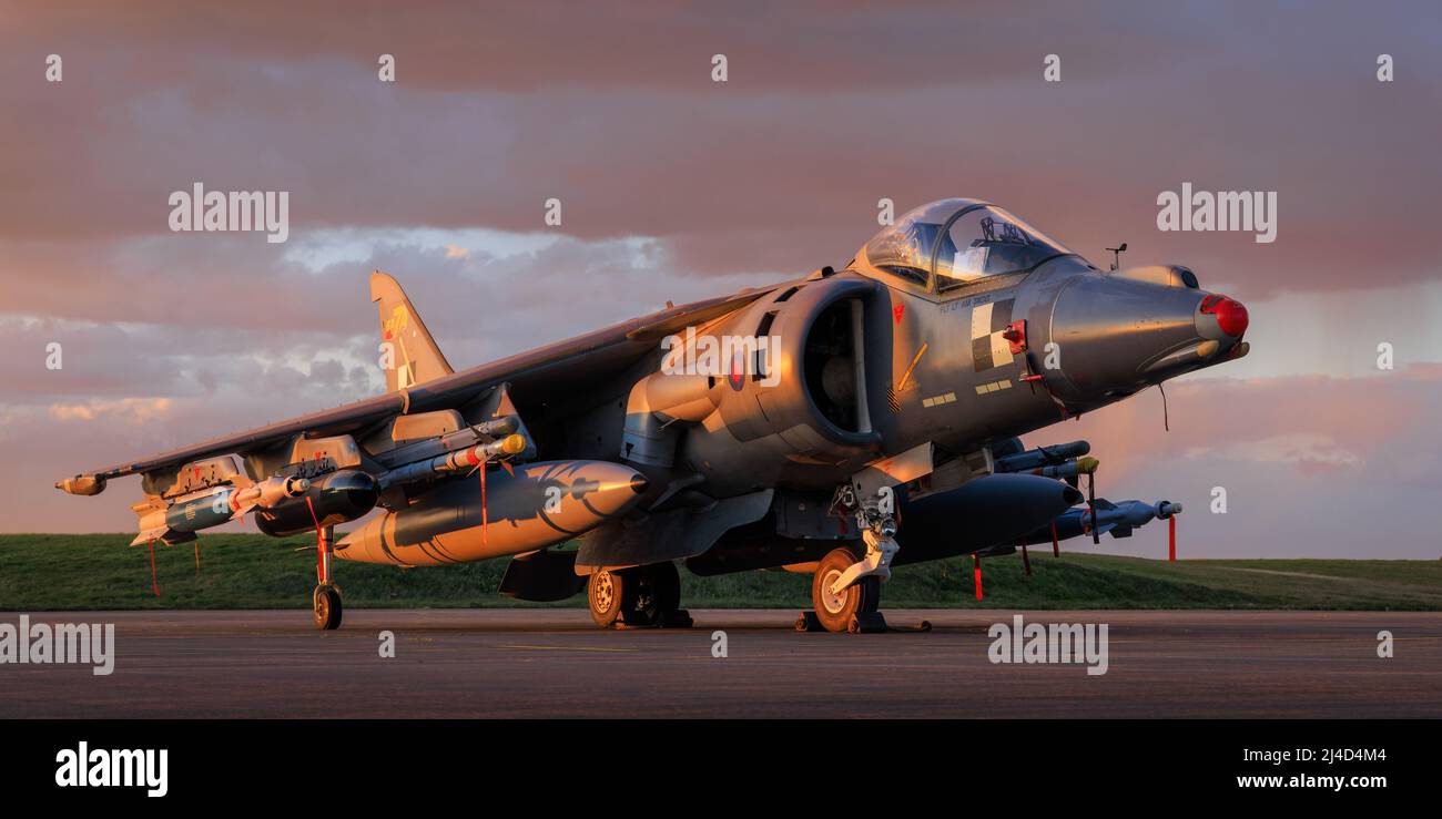 Harrier GR.7 XD318 à RAF Wittering Cambridgeshire, Royaume-Uni Banque D'Images