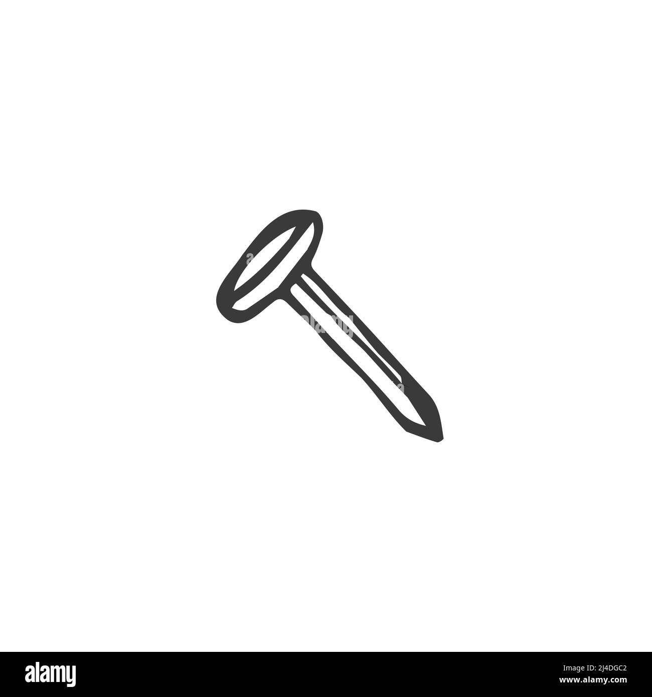 vis, clous isolés sur fond blanc. Illustration vectorielle, vis métallique Illustration de Vecteur