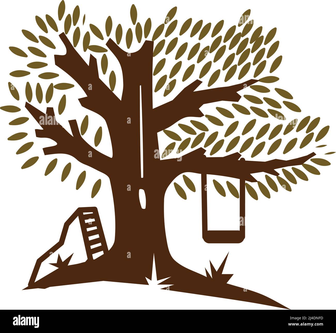 Jouer Ground Tree logo icône Illustration identité de la marque Illustration de Vecteur