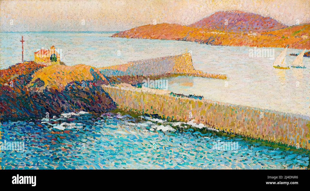 Henri Martin, Collioure, la Chapelle sur la Digue, peinture paysagère avant 1943 Banque D'Images
