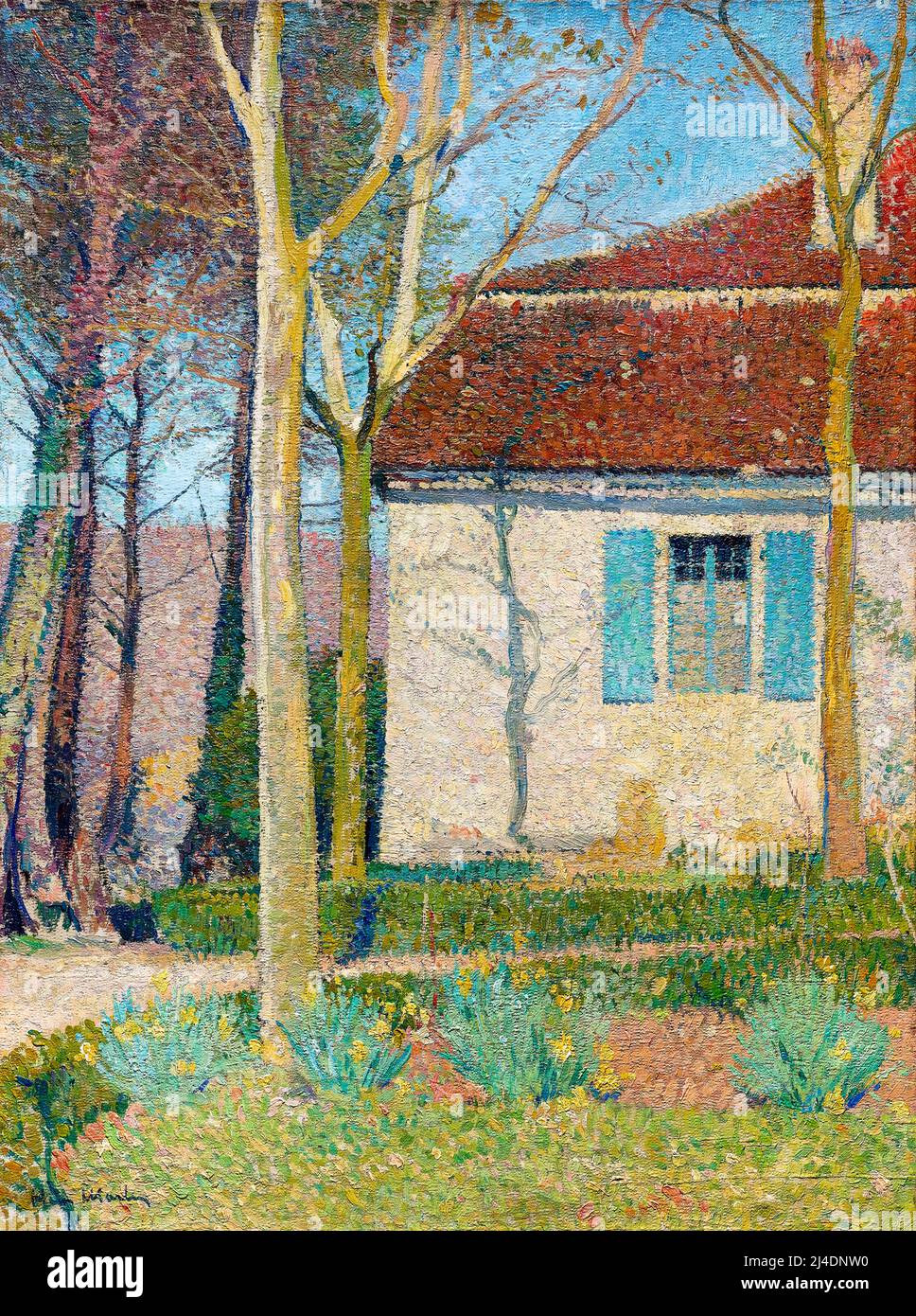 Henri Martin, coin d'une maison, peinture à l'huile sur toile, vers 1930 Banque D'Images
