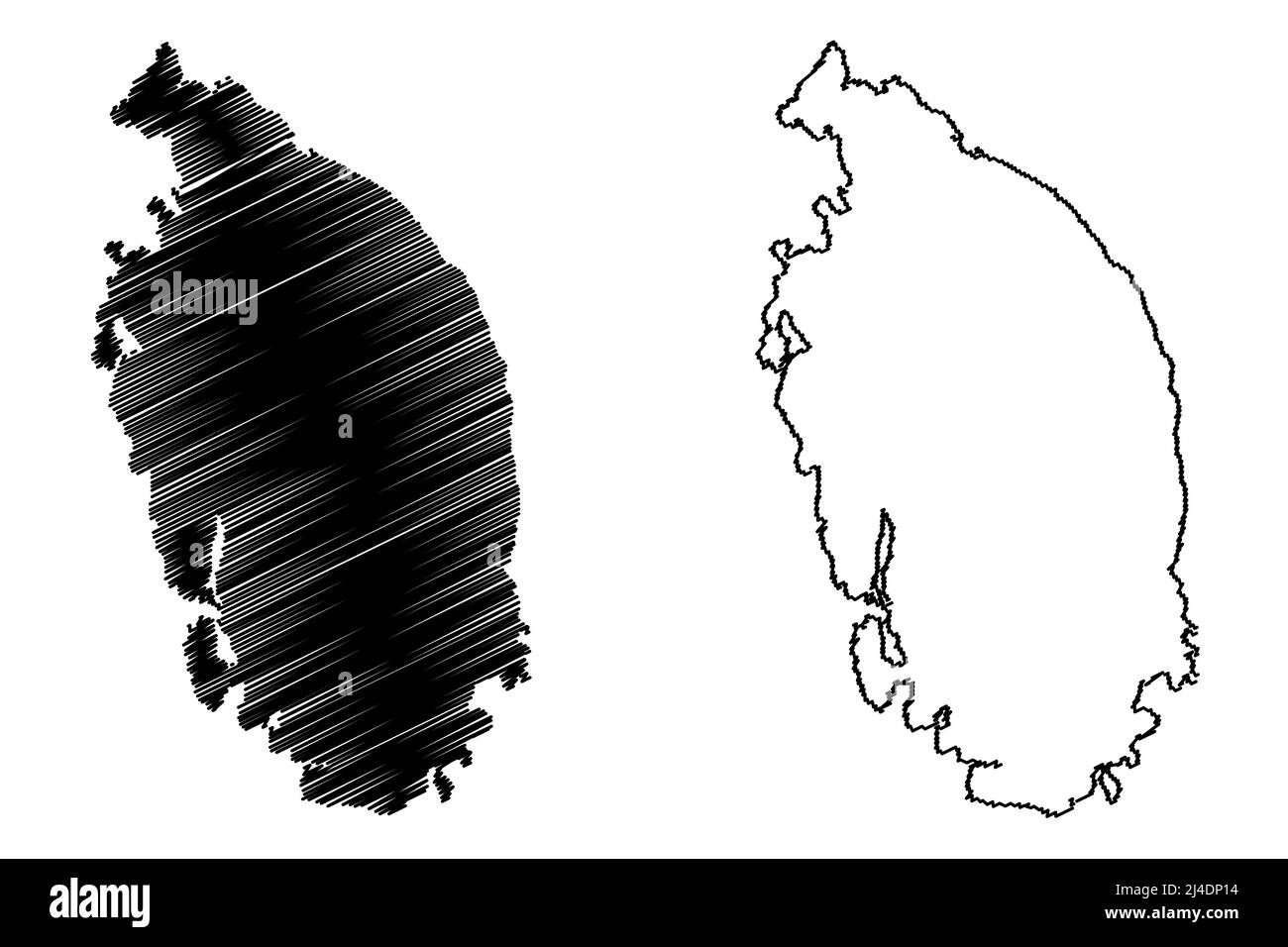 Illustration vectorielle de la carte de l'île de Stord (Royaume de Norvège), esquisse de gribouillage carte de Stord Illustration de Vecteur