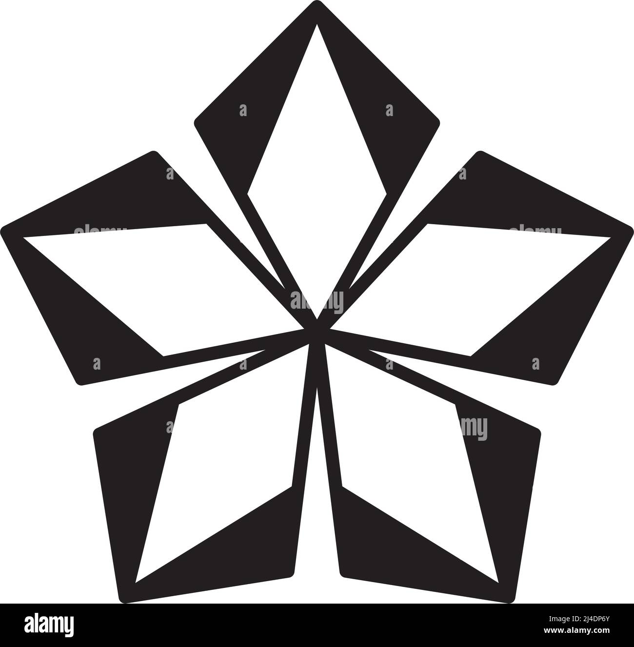 Forme géométrique abstraite de fleurs de cerf-volant, design vectoriel moderne et contemporain dans une illustration en glyphe pour le web et l'impression. Illustration de Vecteur