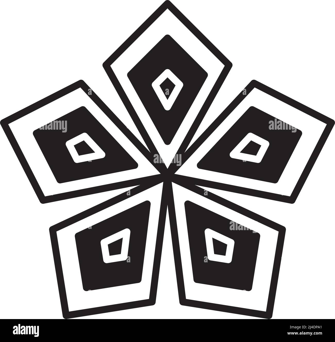 Forme géométrique abstraite de fleurs de cerf-volant, design vectoriel moderne et contemporain dans une illustration en glyphe pour le web et l'impression. Illustration de Vecteur