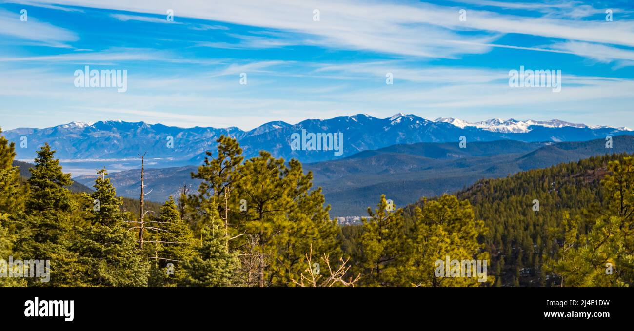 Paysage d'hiver en direction de Taos , Nouveau-Mexique Banque D'Images