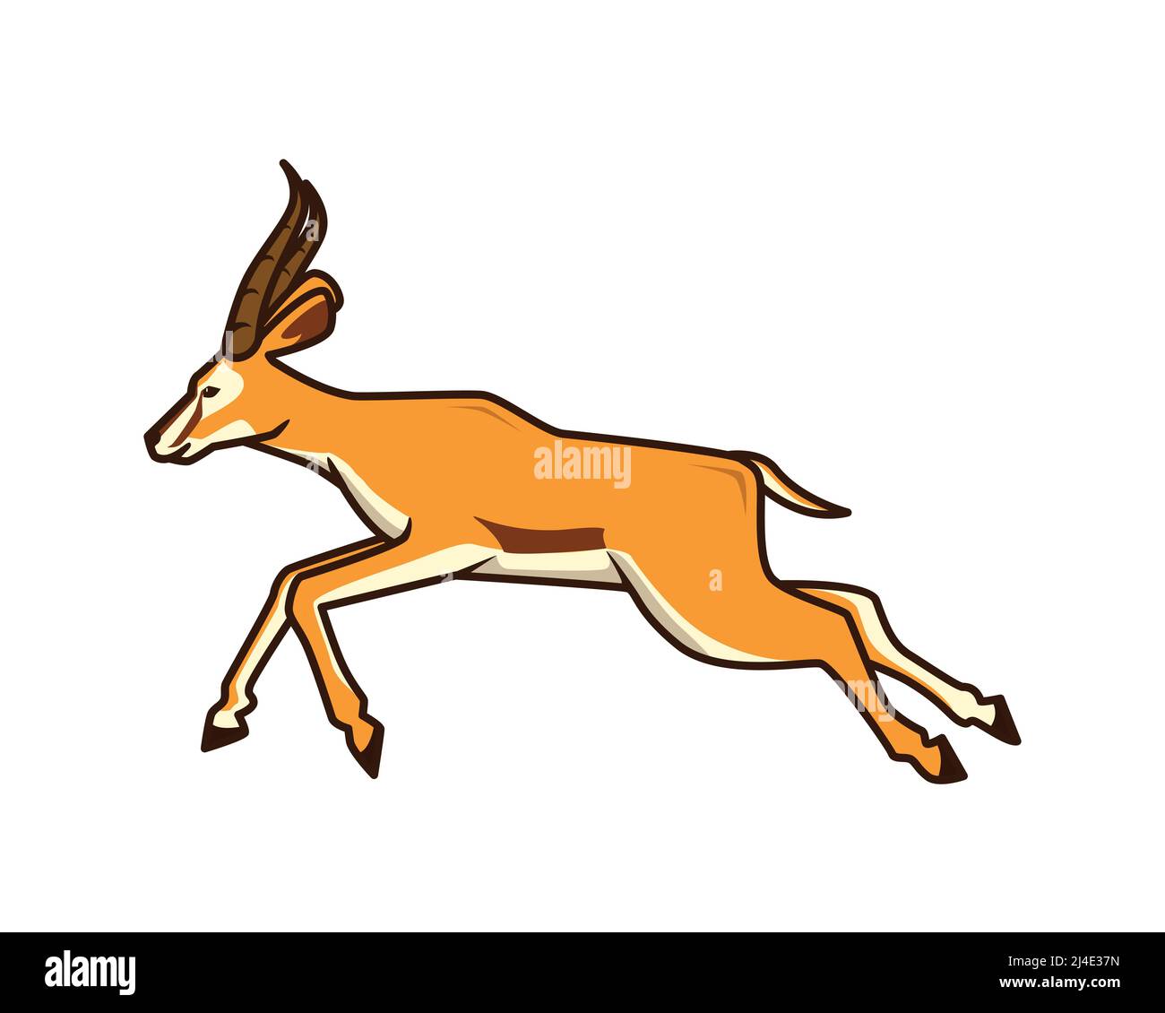 Antelope détaillée avec mouvement de course Illustration Vector Illustration de Vecteur