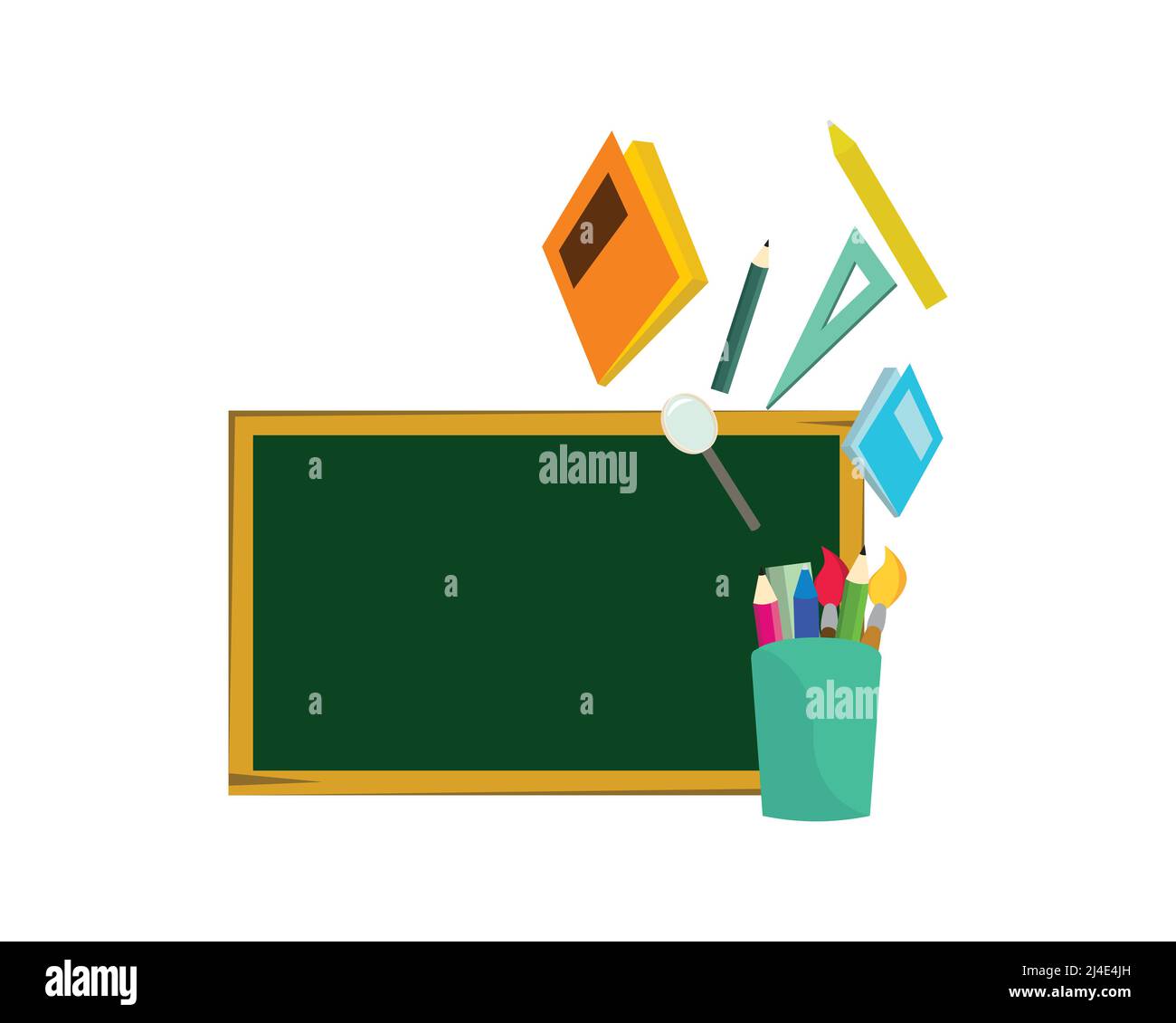 Un symbole pour la rentrée avec School Stationery Vector Illustration de Vecteur