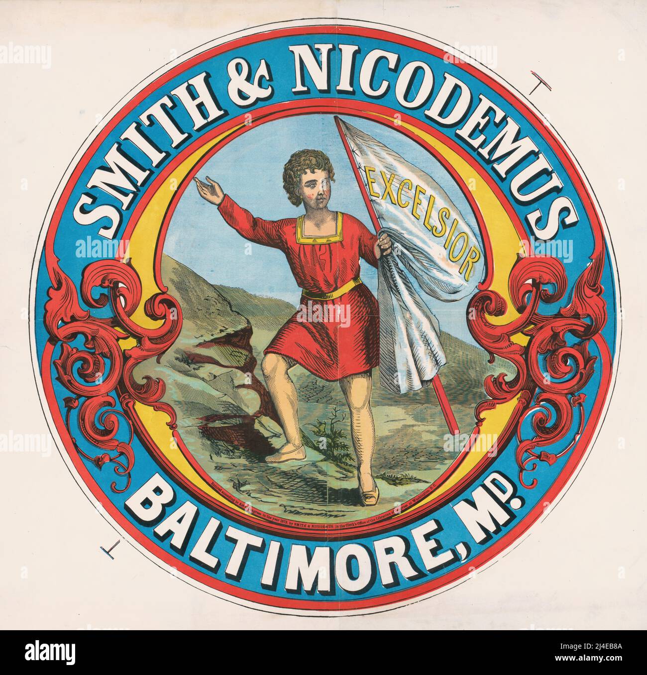 1873 annonce pour Smith et Nicodème provisions, Baltimore, Maryland Banque D'Images