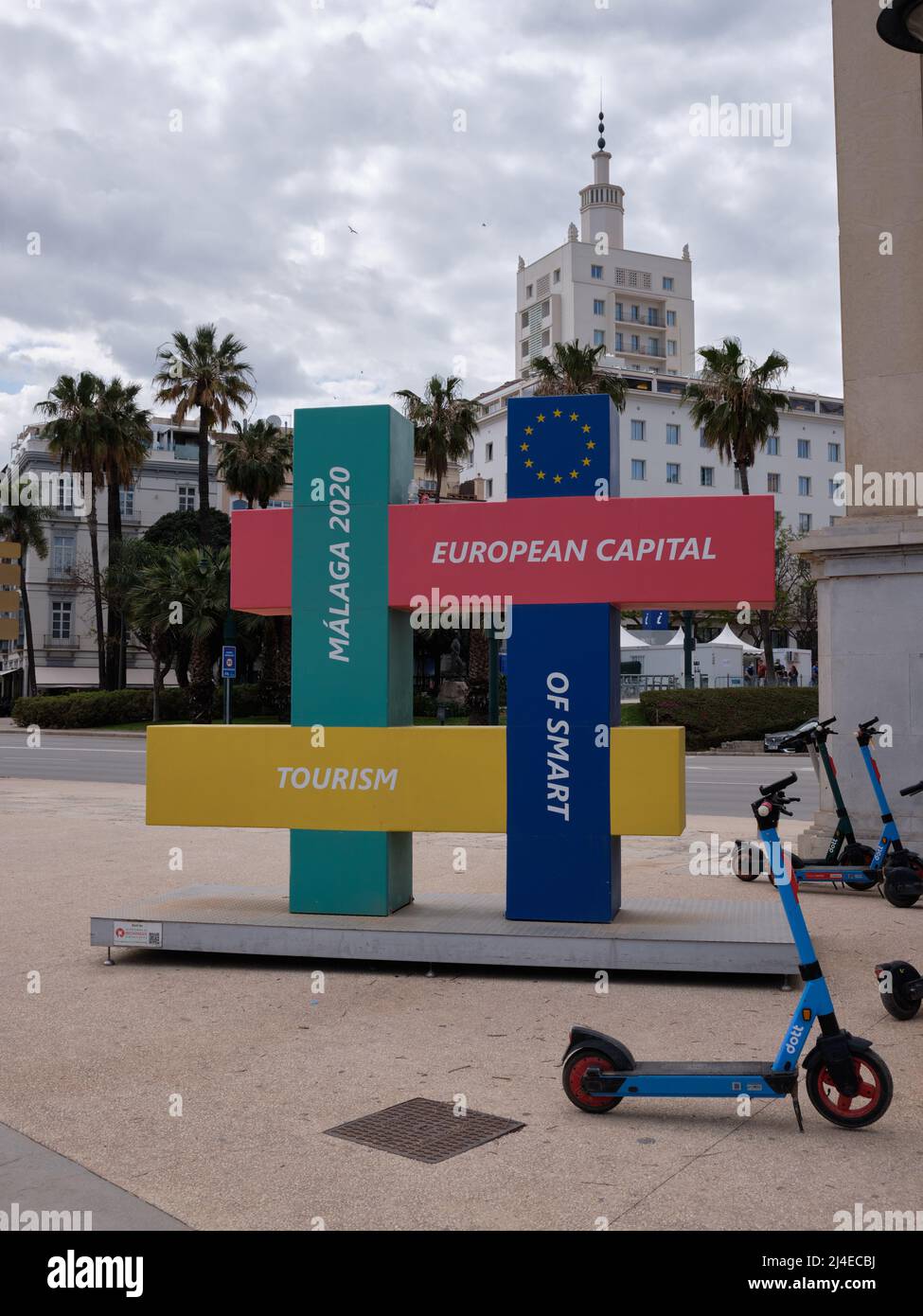 Malaga 2020, capitale européenne du tourisme intelligent. Espagne, Banque D'Images