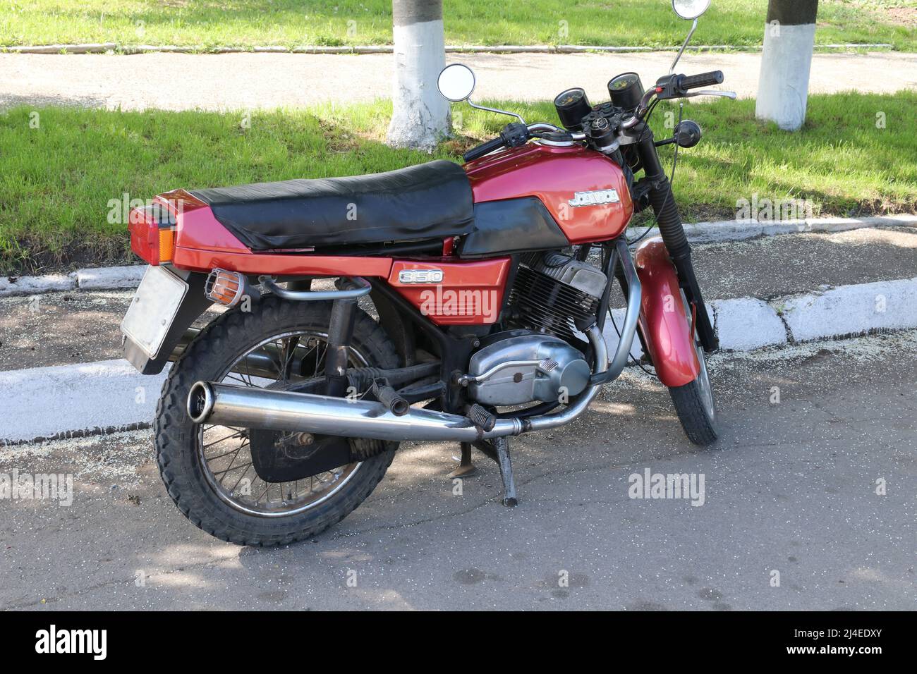 Kiev / Ukraine - ancienne moto JAWA 350 Banque D'Images