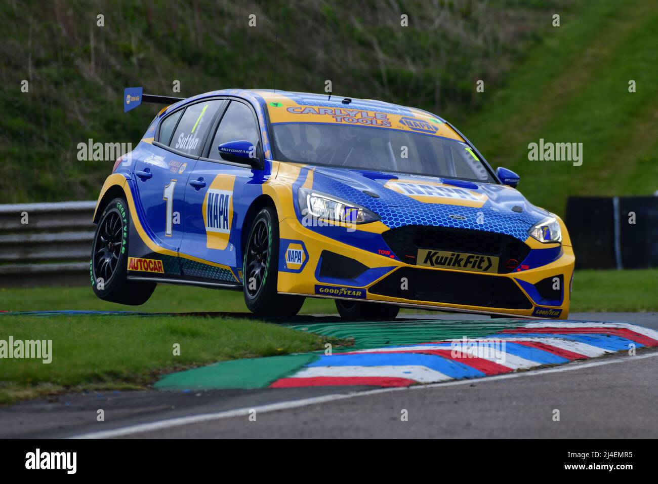 Ash Sutton, Ford Focus ST, BTCC rebondit à l'action pour la saison de course 2022, BTCC, British Touring car Championship, lancement jour an Banque D'Images