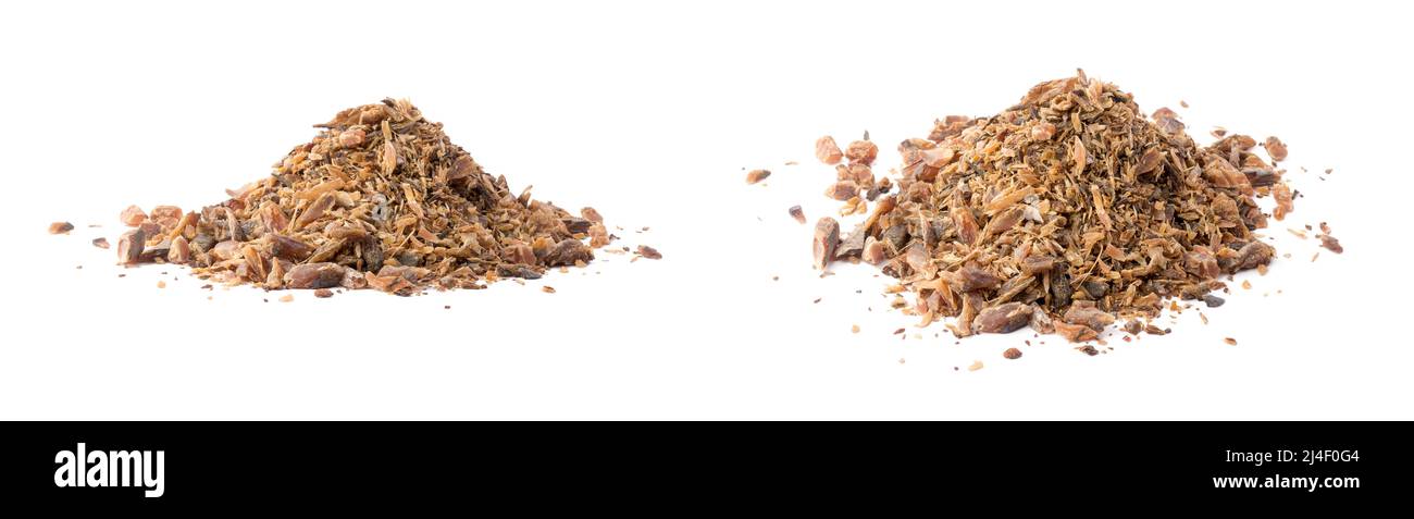 pile de copeaux ou de flocons de poisson maldive, morceaux de poisson séchés et séchés, utilisés en petites quantités dans la cuisine sri lankaise et maldive Banque D'Images