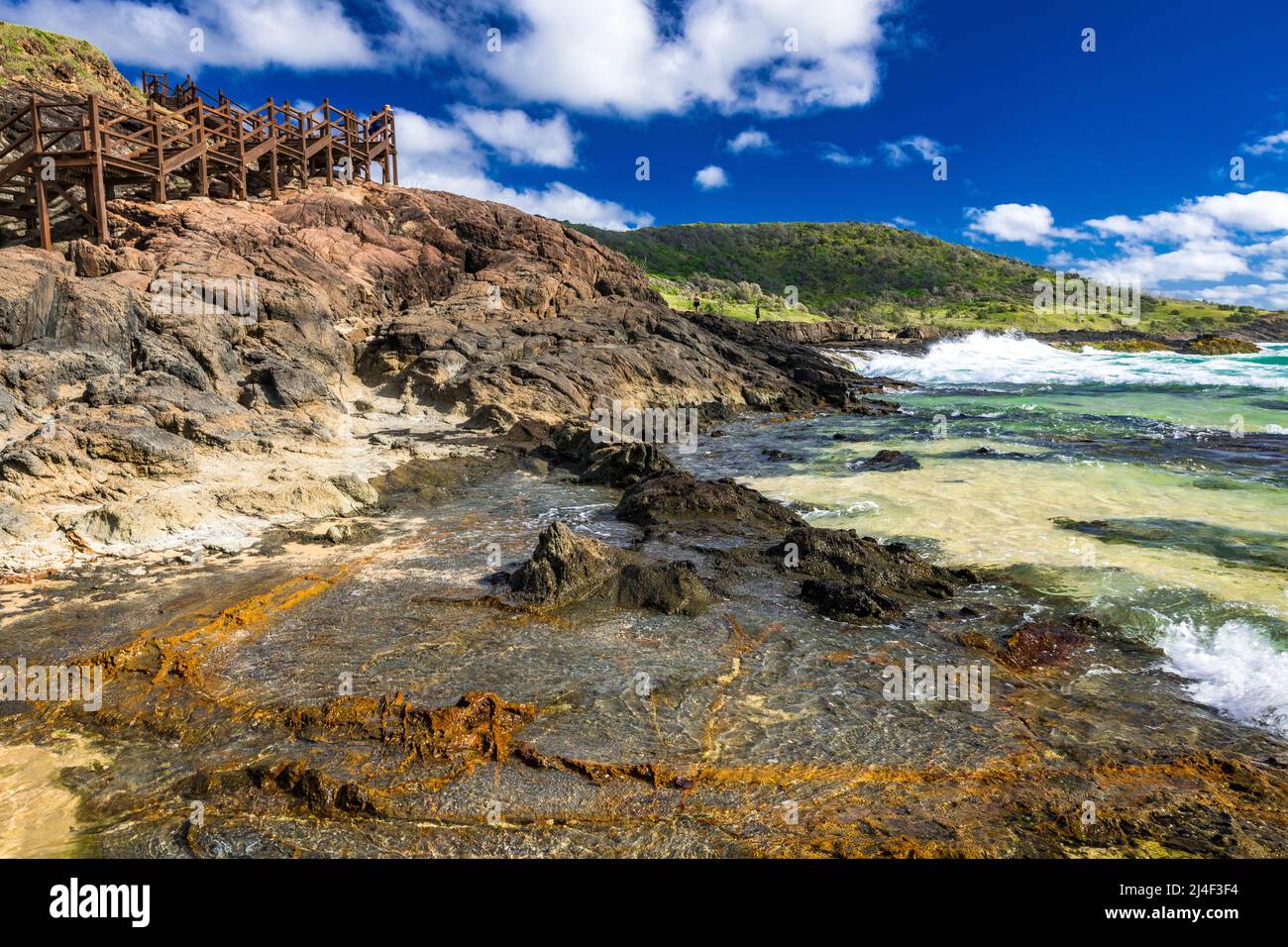 Piscines de champagne sur Fraser Island, Queensland, Australie Banque D'Images