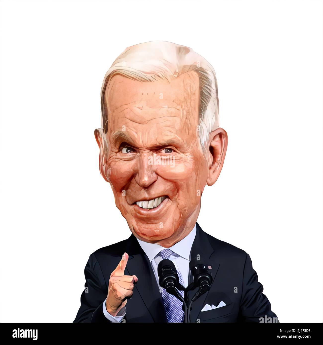 Le président américain Joe Biden, caricature visage, dessin Banque D'Images