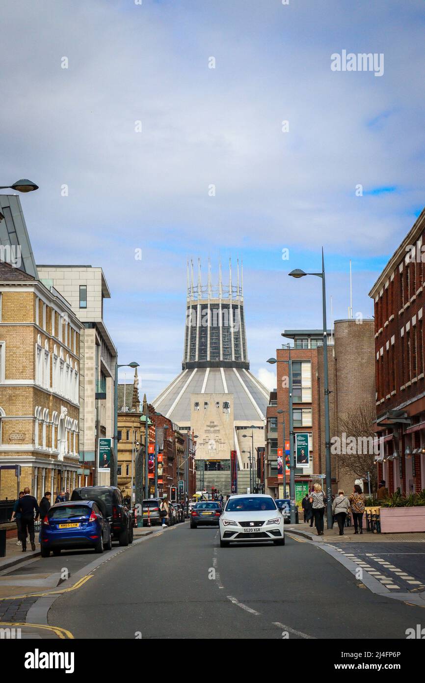 Paddy's Wigwam, Liverpool Metropolitan Cathedral, Liverpool / vue sur Hope Street Banque D'Images