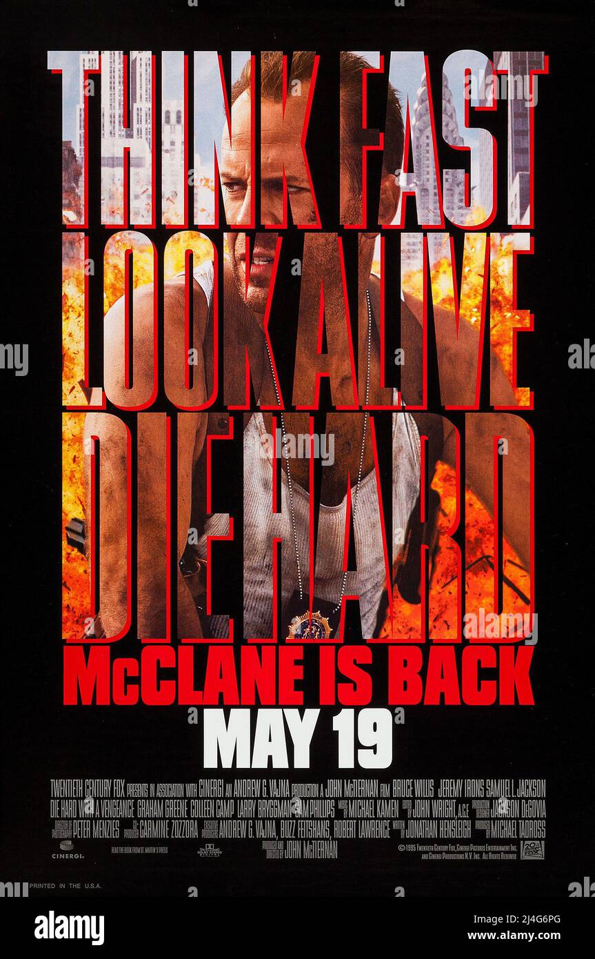 BRUCE WILLIS dans DIE HARD: WITH A VENGEANCE (1995) -titre original: DIE HARD WITH A VENGEANCE-, réalisé par JOHN MCTIERNAN. Credit: Photos CINERGI / Album Banque D'Images