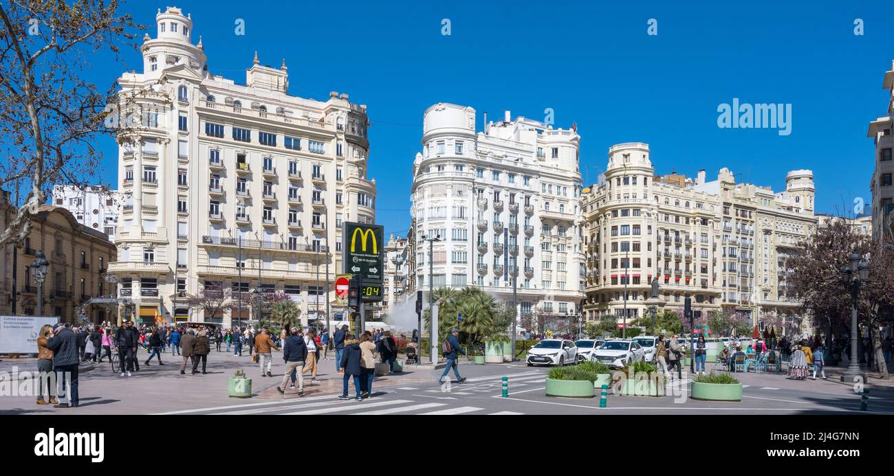 Espagnol, Valence, Plaça Del Ajuntament Banque D'Images