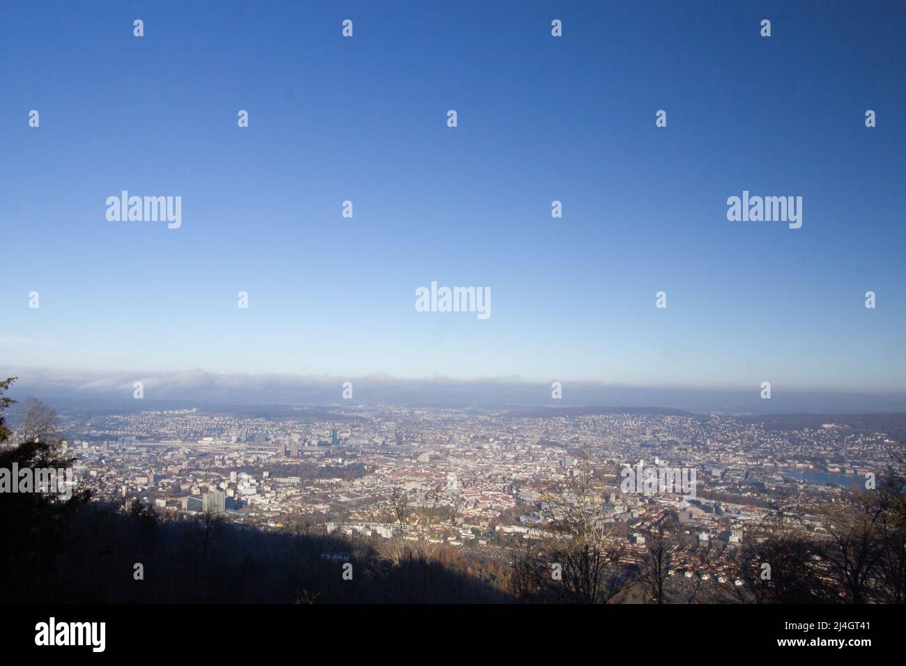 Vue de l'Uetliberg sur la ville de Zurich Banque D'Images