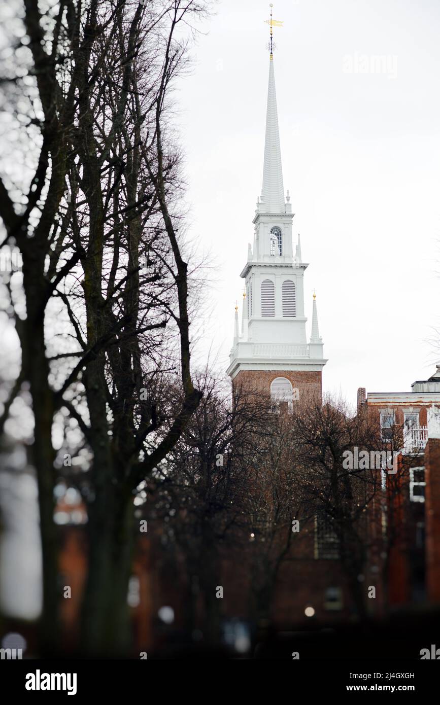 Old North Church, Boston Massachusetts, Freedom Trail USA Little Italy Banque D'Images