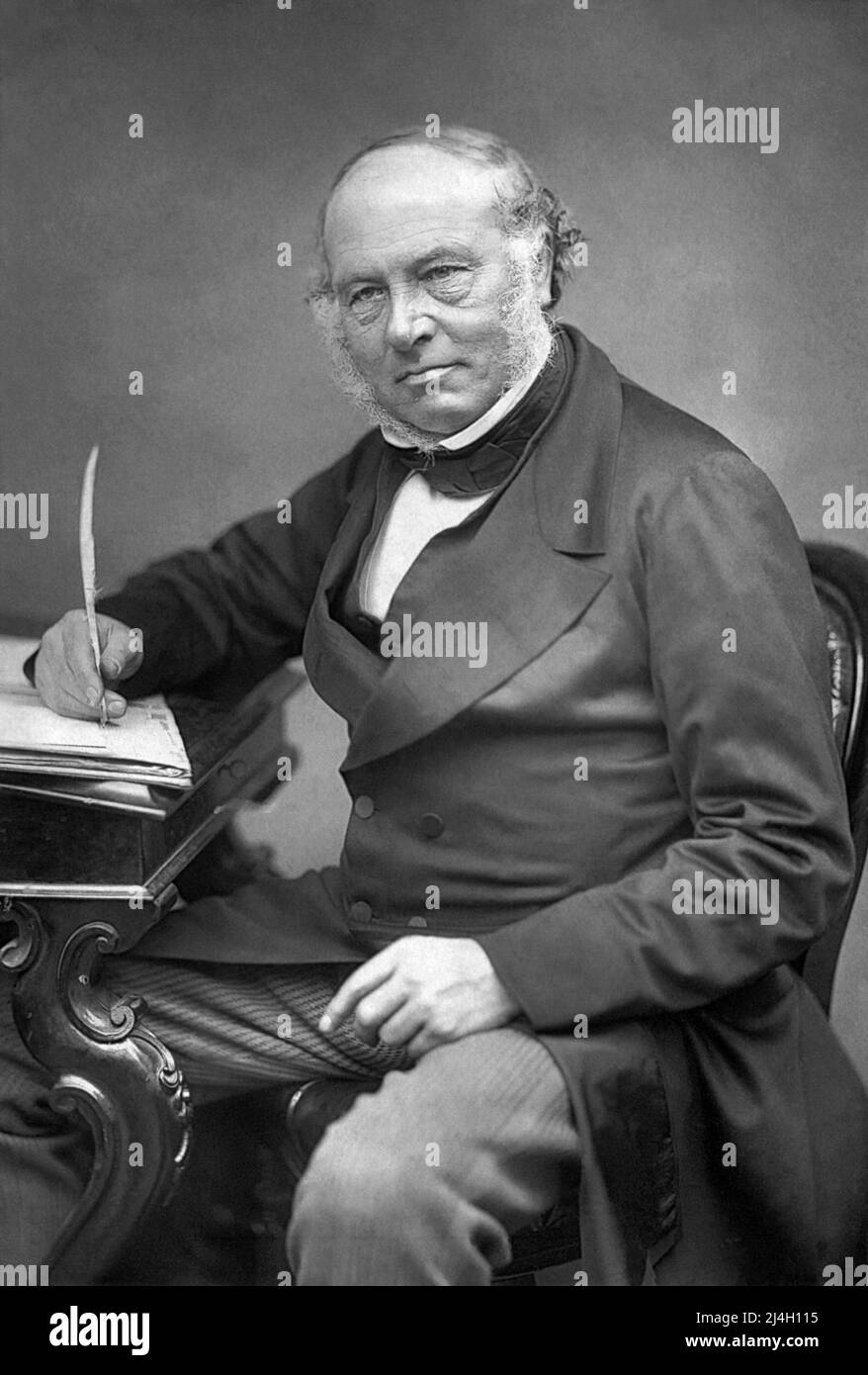 Sir Rowland Hill, (1795 – 1879) enseignant anglais, inventeur et réformateur social. Il est crédité de l'origine des concepts de base du service postal moderne, y compris l'invention du timbre-poste. Banque D'Images