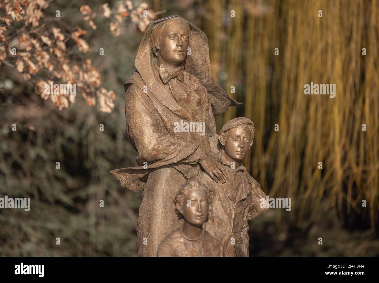 NEW YORK, New York – le 6 février 2022 : le Mémorial de la mère Cabrini, en l'honneur de Maria Francesca Xavier Cabrini, est vu à Battery Park City. Banque D'Images