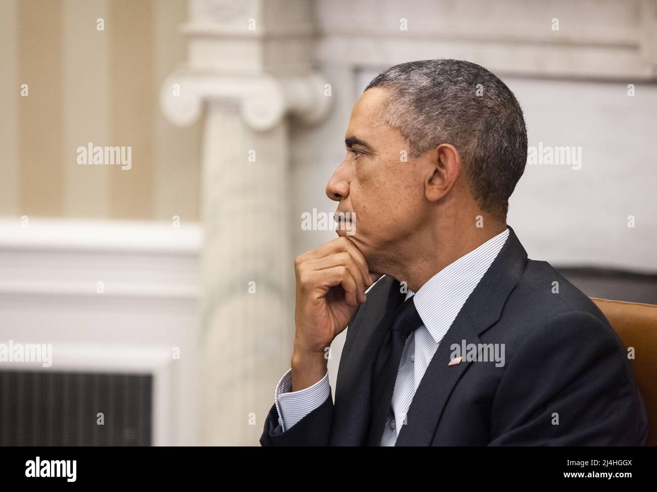 Washington, États-Unis. 18th septembre 2014. Le président Barack Obama lors d'une rencontre officielle avec le président de l'Ukraine Petro Porochenko à Washington. (Credit image: © Mykhaylo Palinchak/SOPA Images via ZUMA Press Wire) Banque D'Images