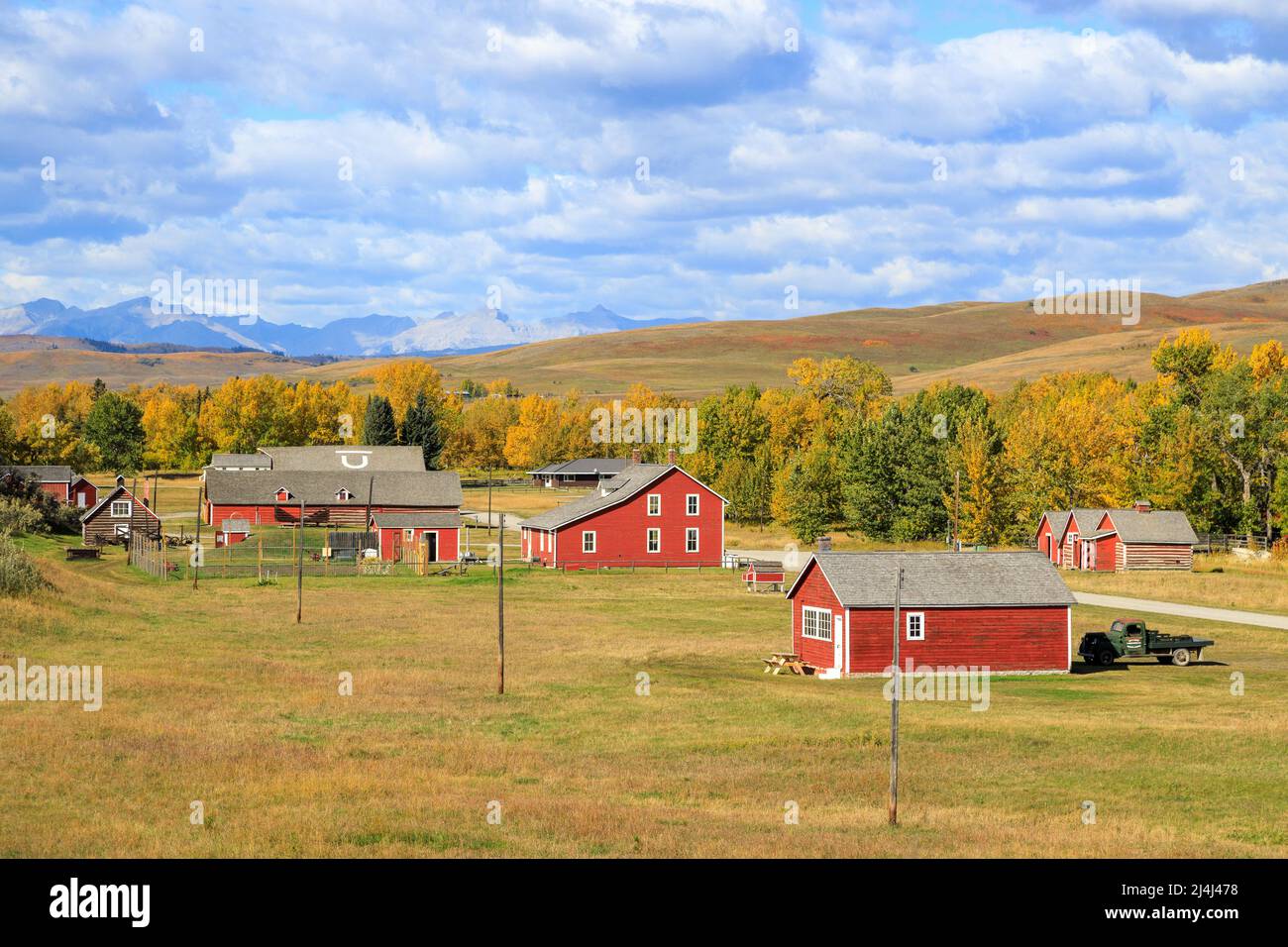 Le lieu historique national du Ranch-Bar U, situé près de Longview, en Alberta, est un ranch préservé qui, pendant 70 ans, a été l'un des principaux opéras d'élevage Banque D'Images