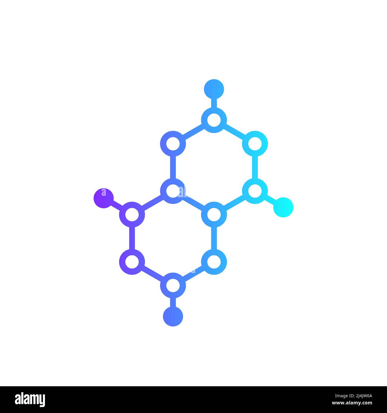 Icône de molécule de polymère sur blanc Illustration de Vecteur