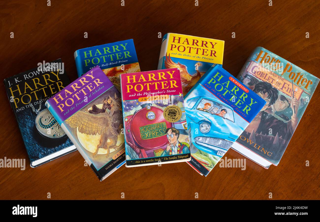 Présentation de la série de livres Harry Potter par J K Rowling, Royaume-Uni Banque D'Images