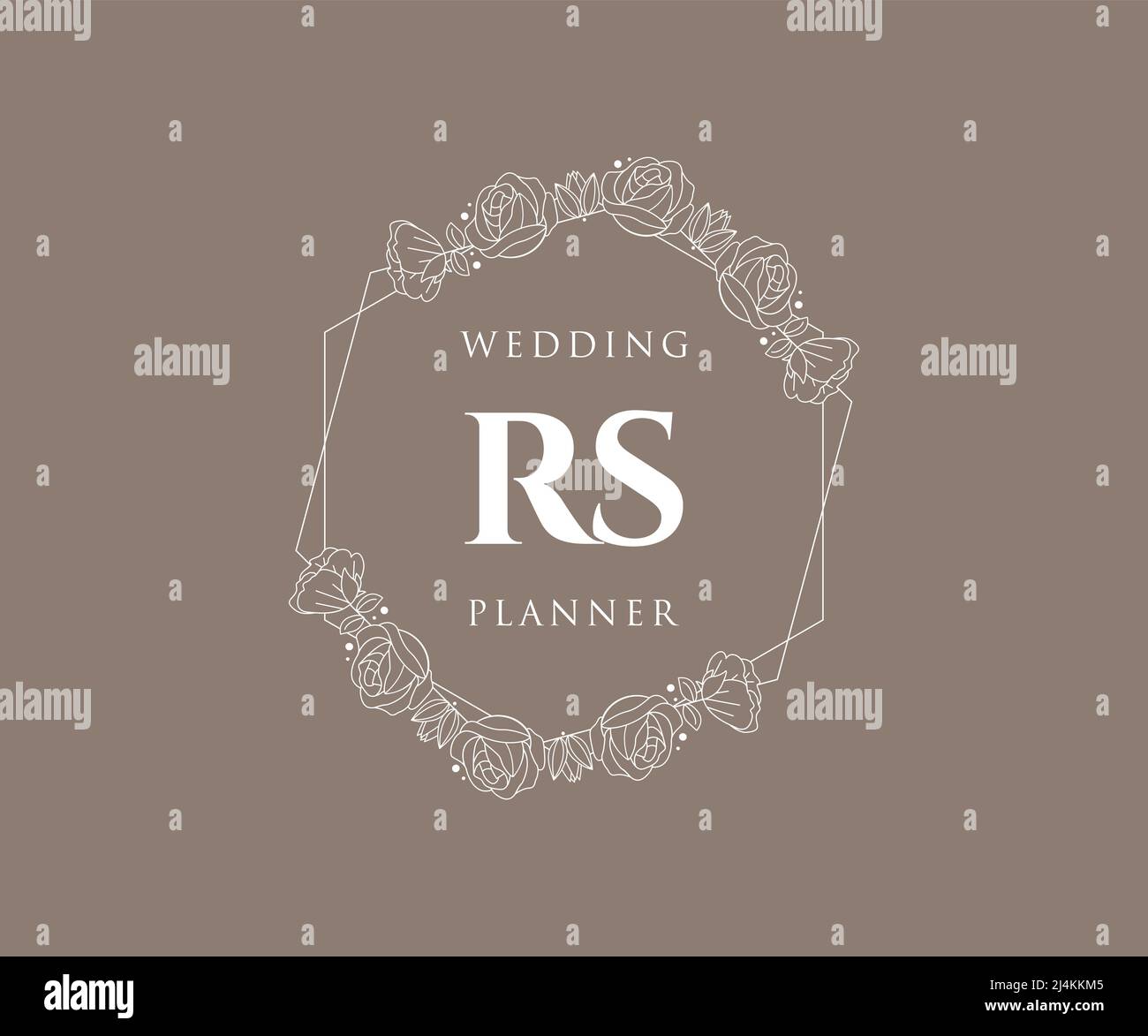 RS initiales lettre mariage monogramme collection logos, dessin à la main moderne minimaliste et modèles floraux pour cartes d'invitation, Save the Date, élégant Illustration de Vecteur