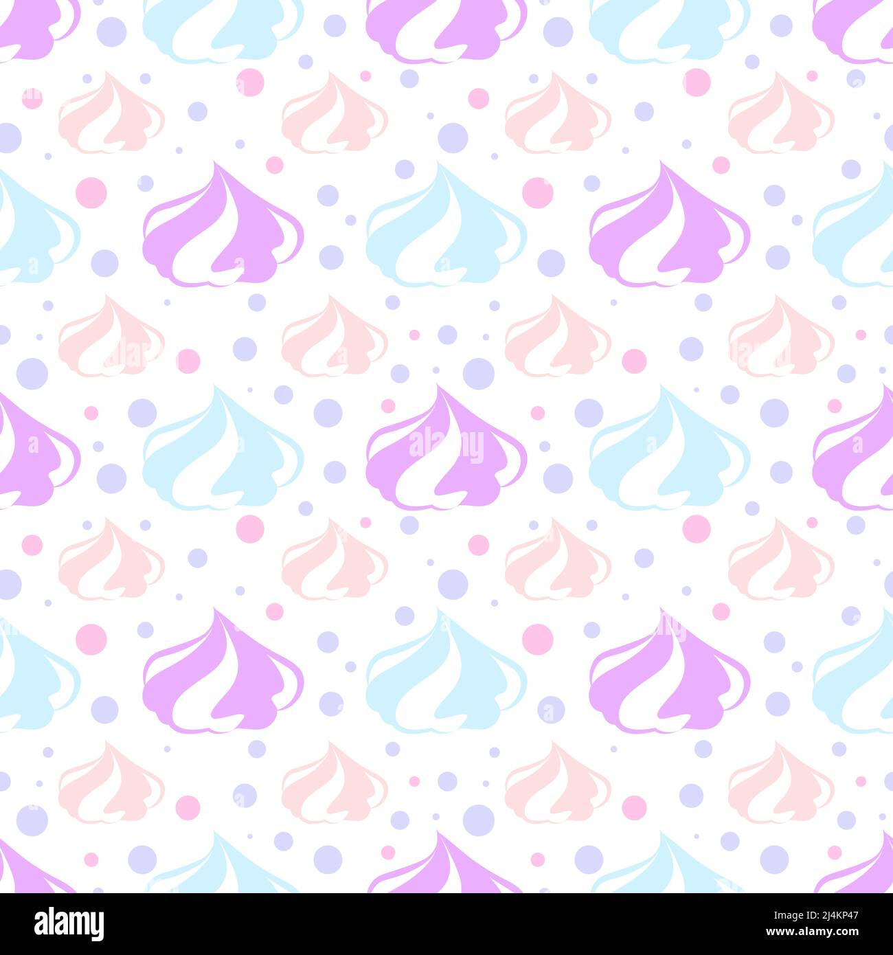 Motif de biscuits meringues sans coutures. Illustration du vecteur Marshmallow et zephyr. Dessert français à la crème douce Illustration de Vecteur