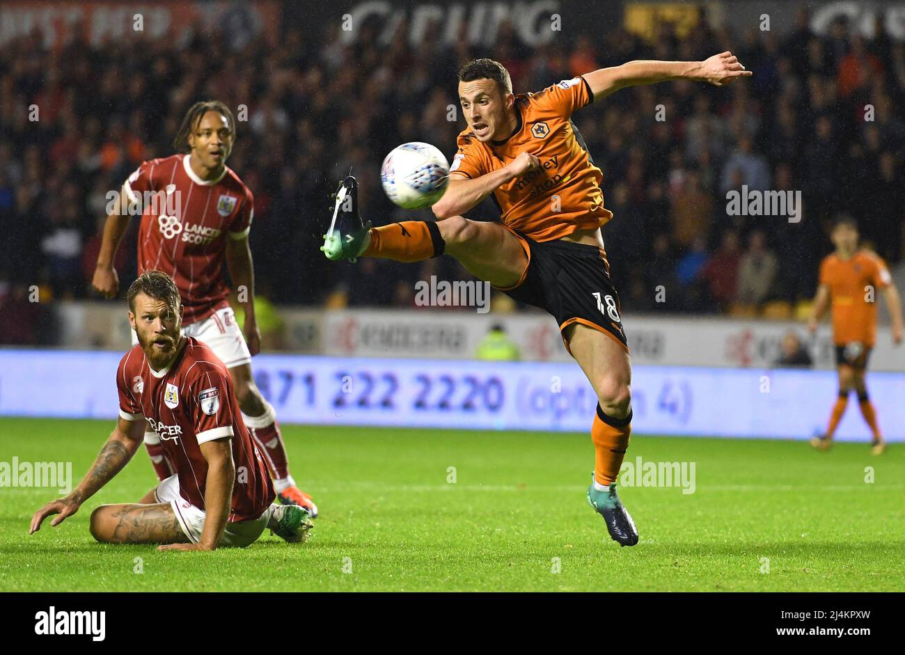 Diogo Jota de Wolves. Wolverhampton Wanderers / Bristol City à Molineux 12/09/2017 - Sky Bet Championship Banque D'Images
