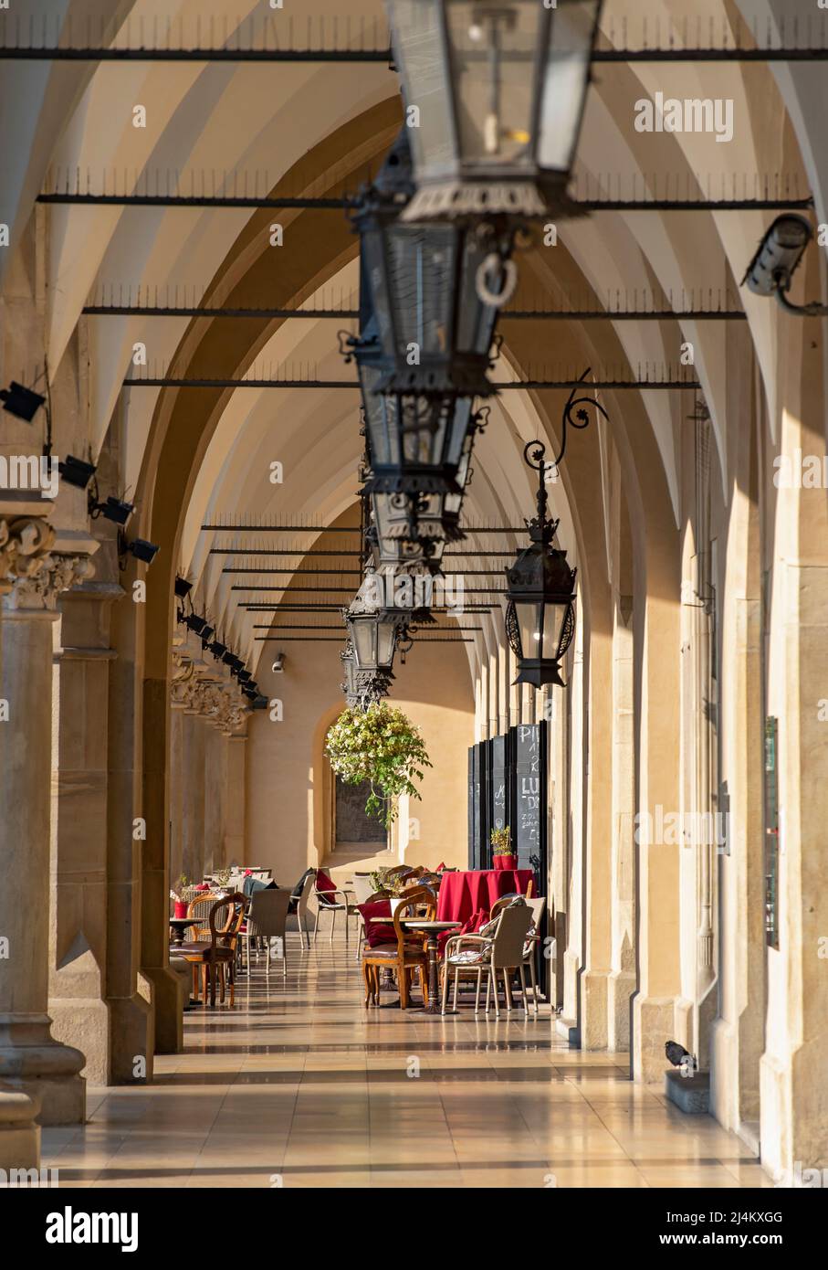 Arcades de Sukiennice Cloth Hall, place principale, Rynek Glowny, Cracovie, Pologne Banque D'Images