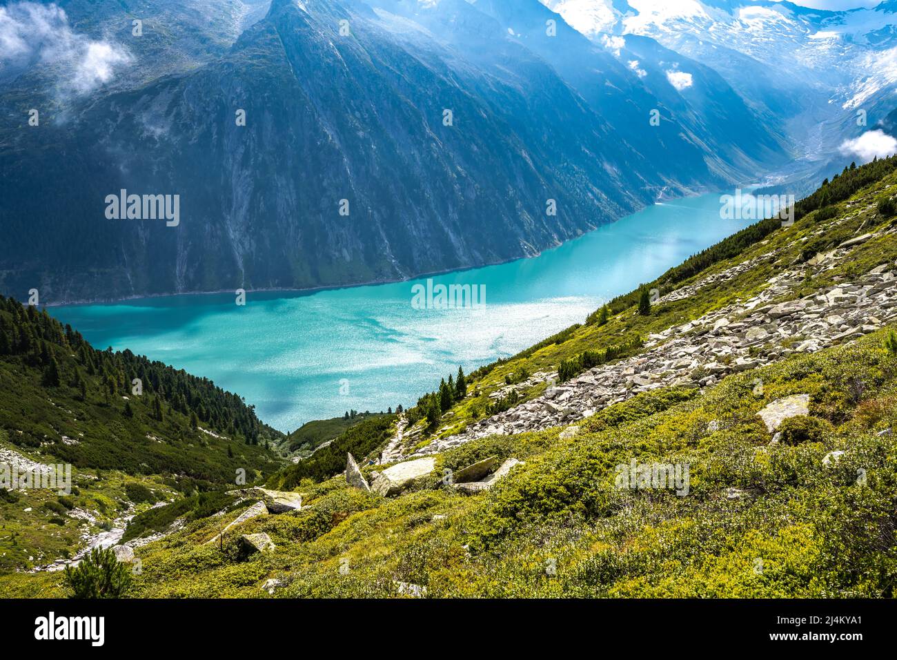 Schlegeisspeicher Wanderung zur Olperer Hütte Banque D'Images