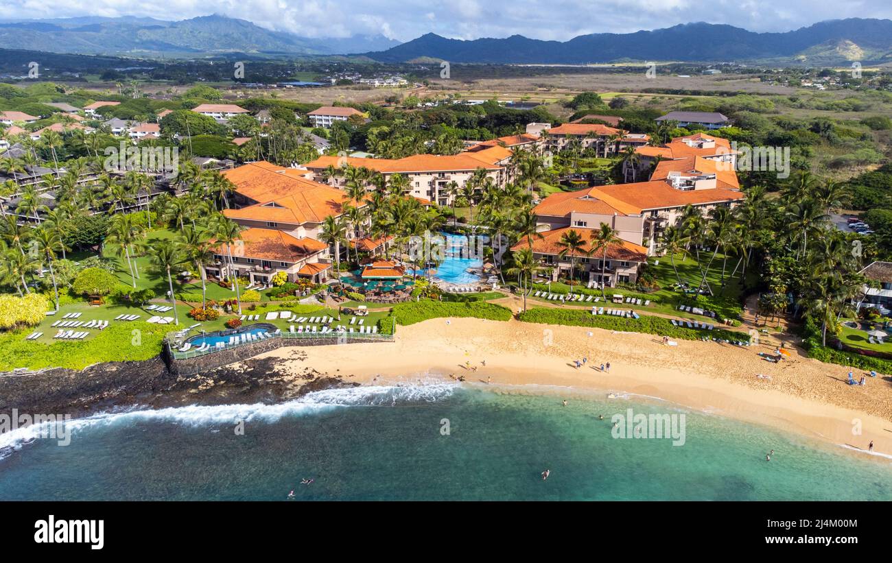 Marriott Waiohai Beach Club, Marriott Vacation Club, Koloa, Kauai, Hawaï Banque D'Images