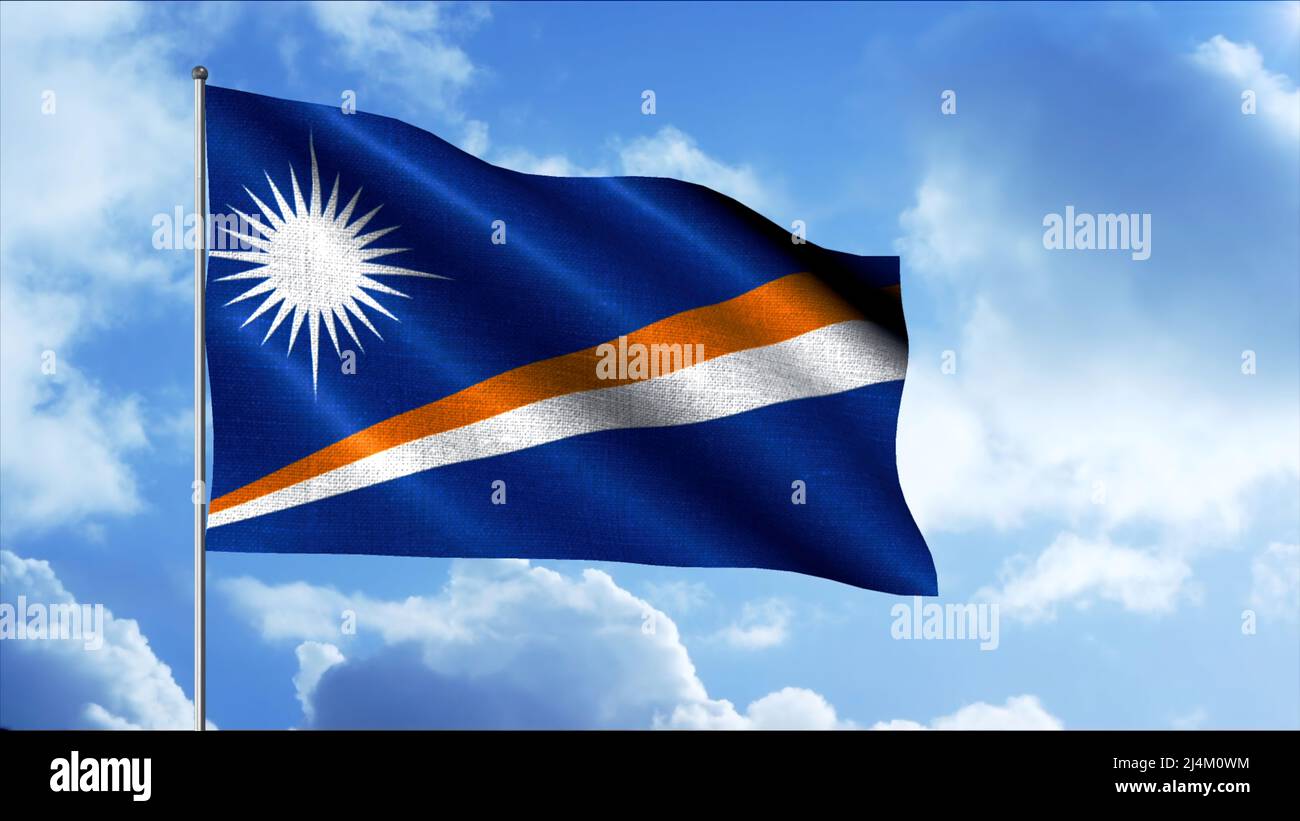 Drapeau Bleu Et Blanc Avec Un Soleil Le drapeau bleu de l'Ouzbékistan.Motion. Drapeau lumineux avec une bande  orange et blanche en diagonale et un symbole de soleil blanc dans le coin  supérieur droit Photo Stock - Alamy